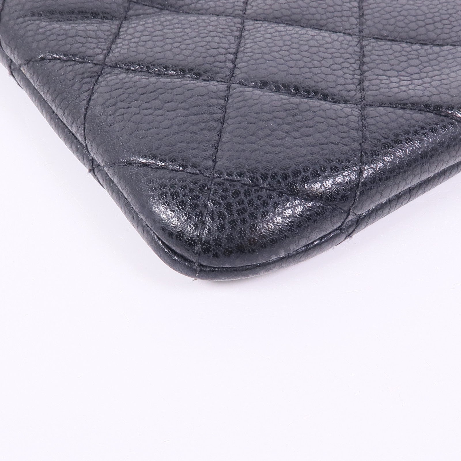 CHANEL 牛皮皮革Pouch銀扣手拿包