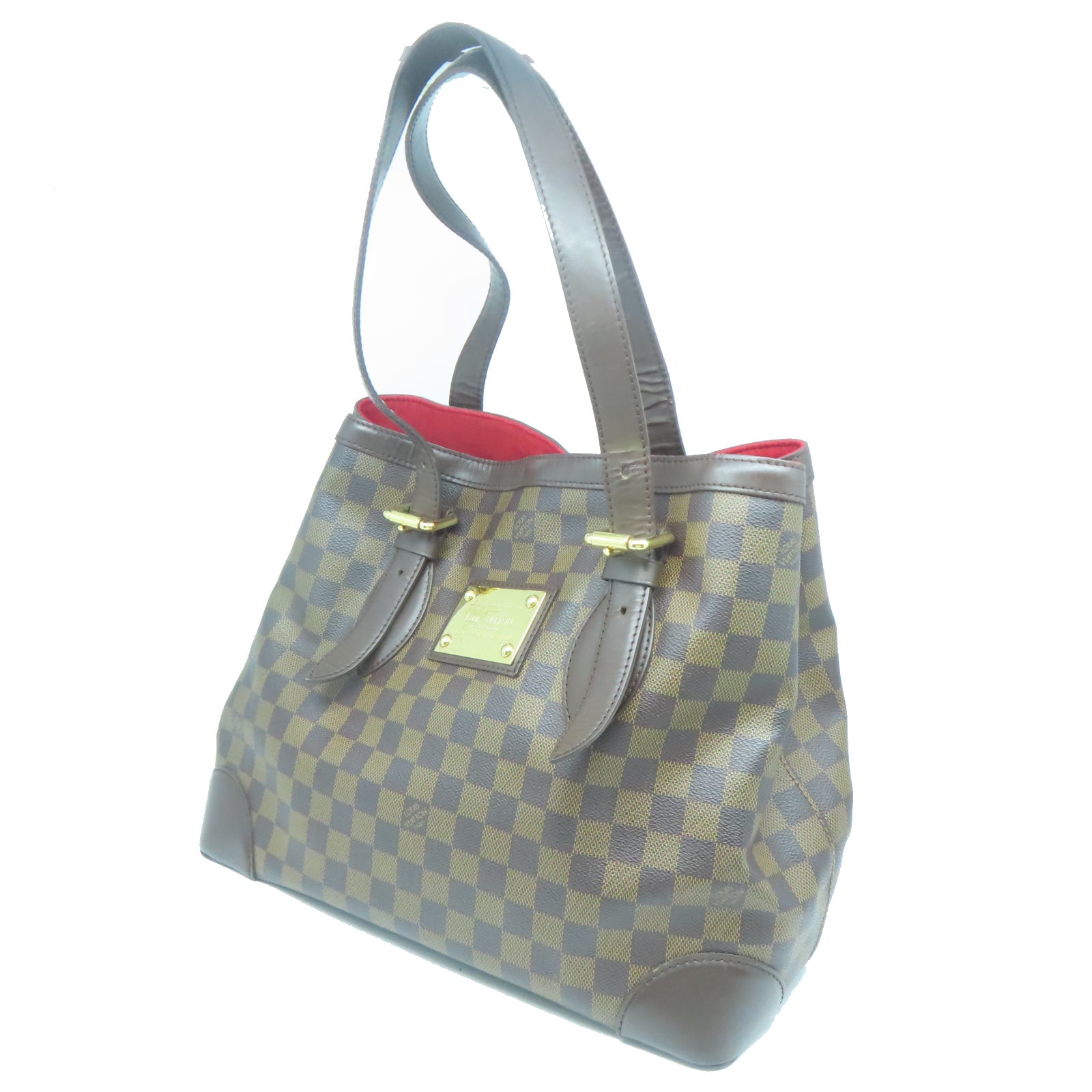 LOUIS VUITTON 【清倉大減價】Damier Hampstead MM金扣手挽袋棕色
