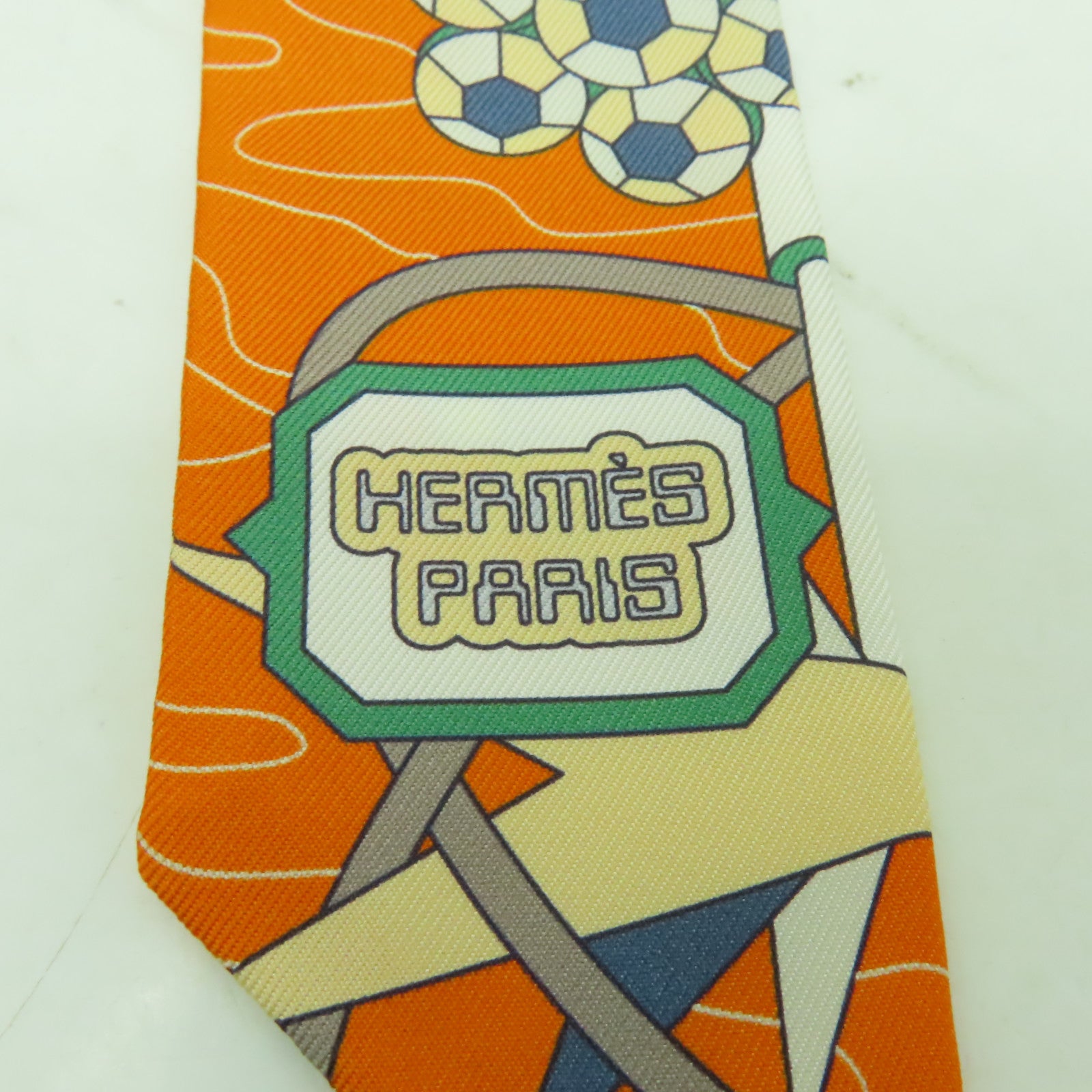 HERMES 【激減優惠】絲質Twilly絲巾橙色/彩色