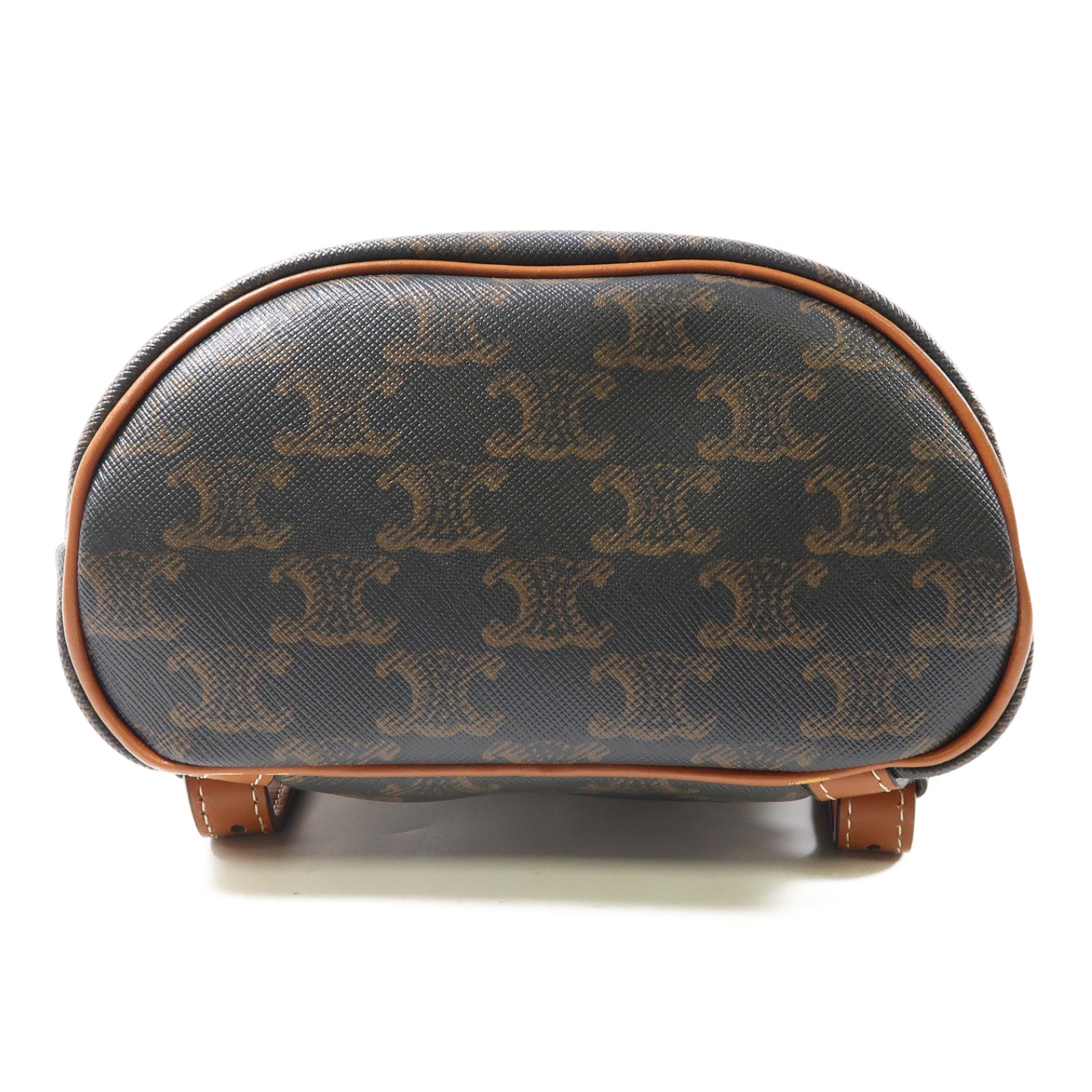CELINE 塗層帆布Triomphe Backpack金扣背包棕色