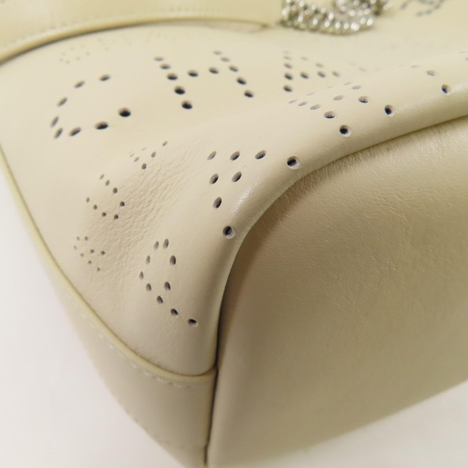 CHANEL 牛皮皮革Chain Tote銀扣鏈帶手挽袋