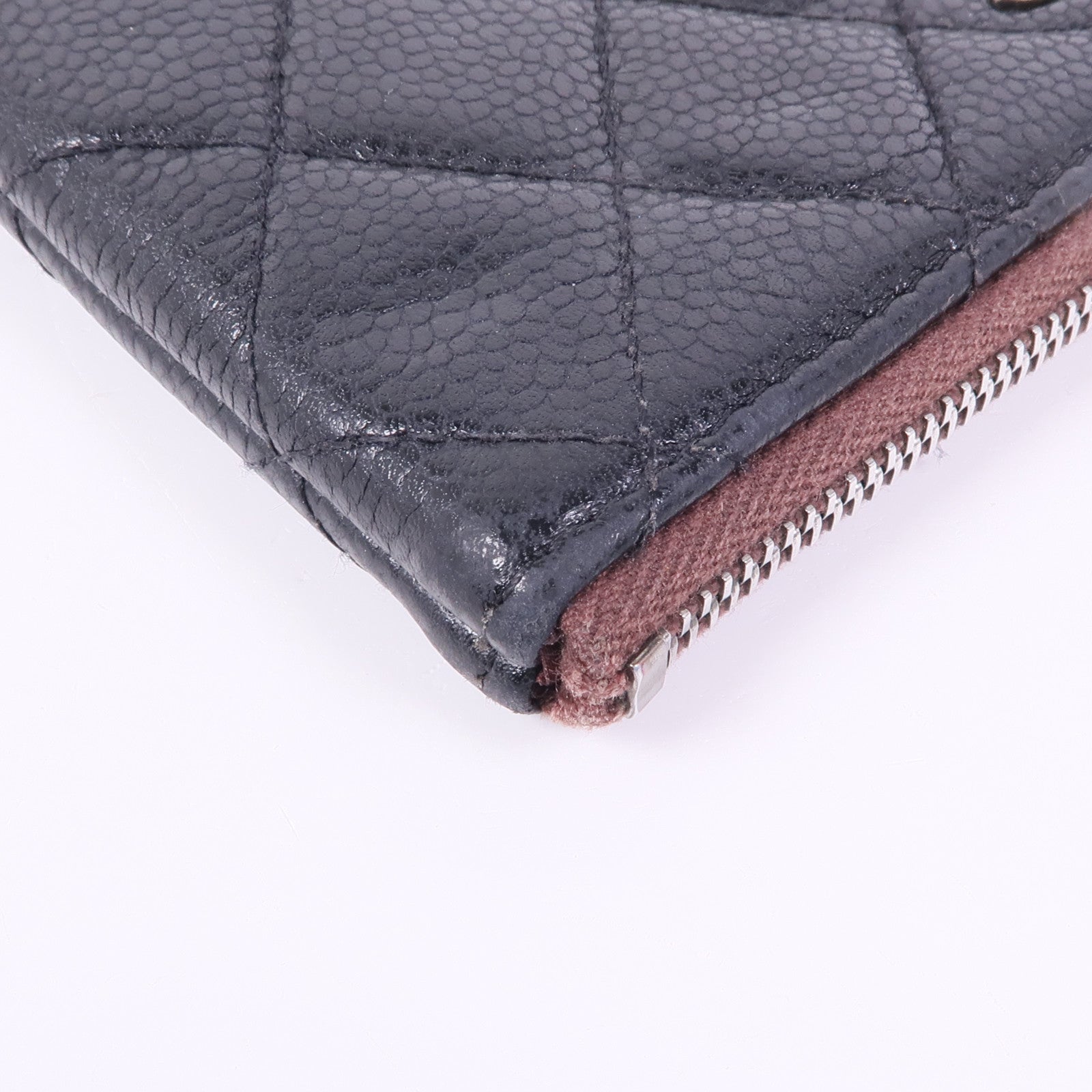 CHANEL 牛皮皮革Pouch銀扣手拿包