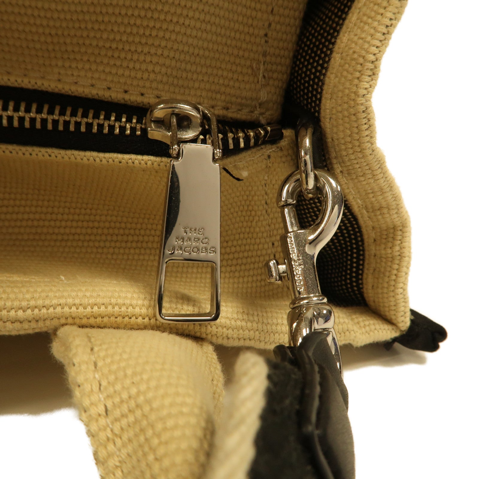 MARC JACOBS 帆布The Tote Bag銀扣手挽肩背兩用袋米色