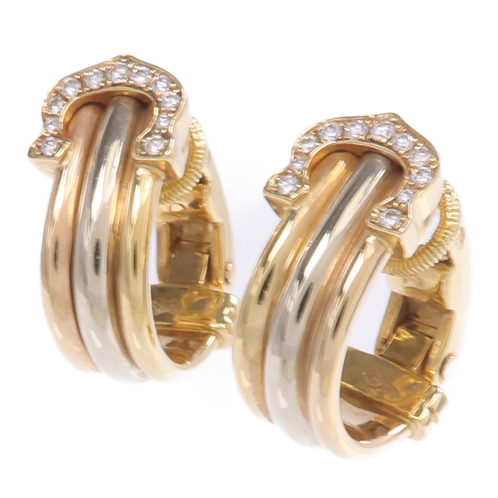 CARTIER 18K黃金/白金/玫瑰金C De Cartier Earrings鑽石耳環