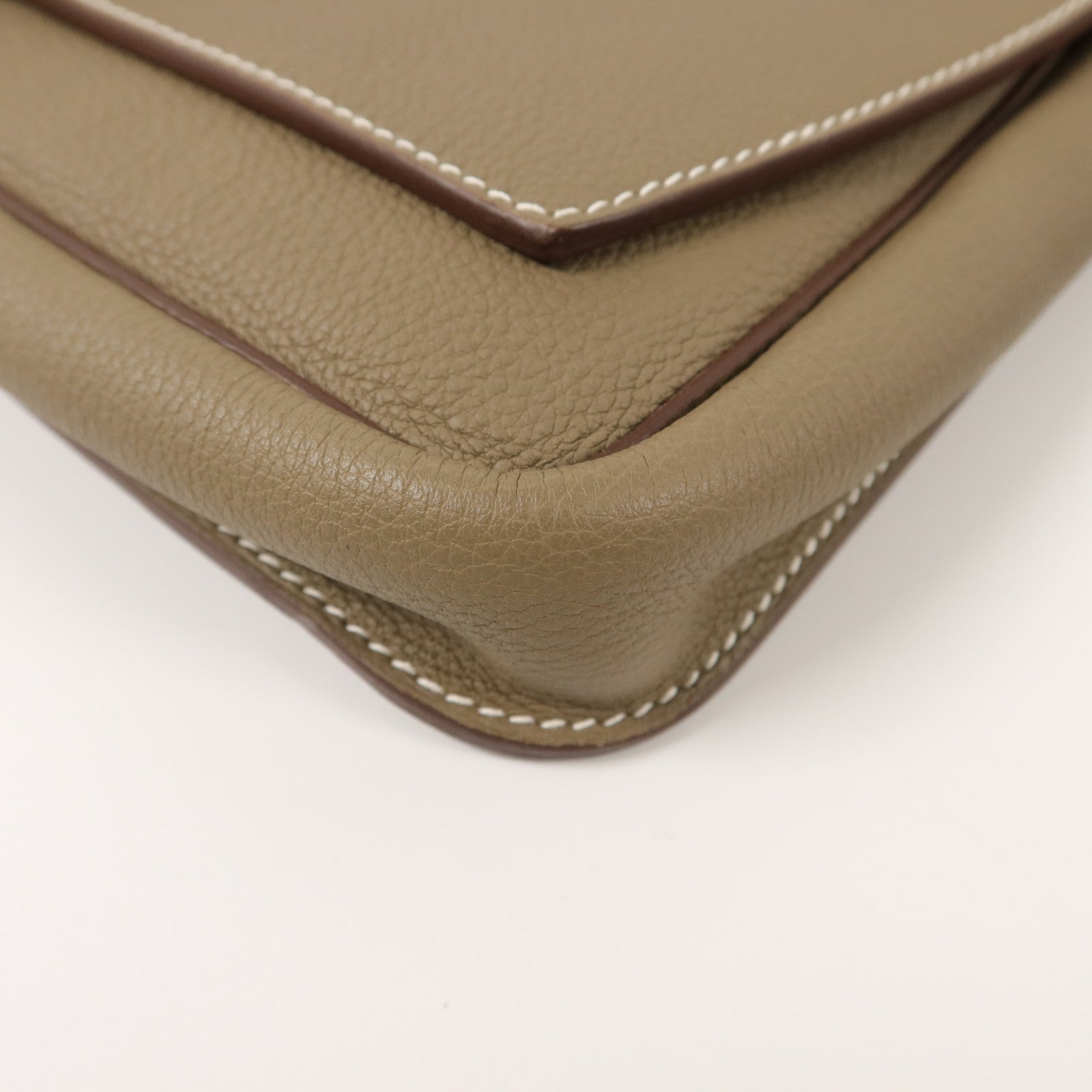 HERMES Clemence皮革Steve Light Junior肩背袋Etoupe