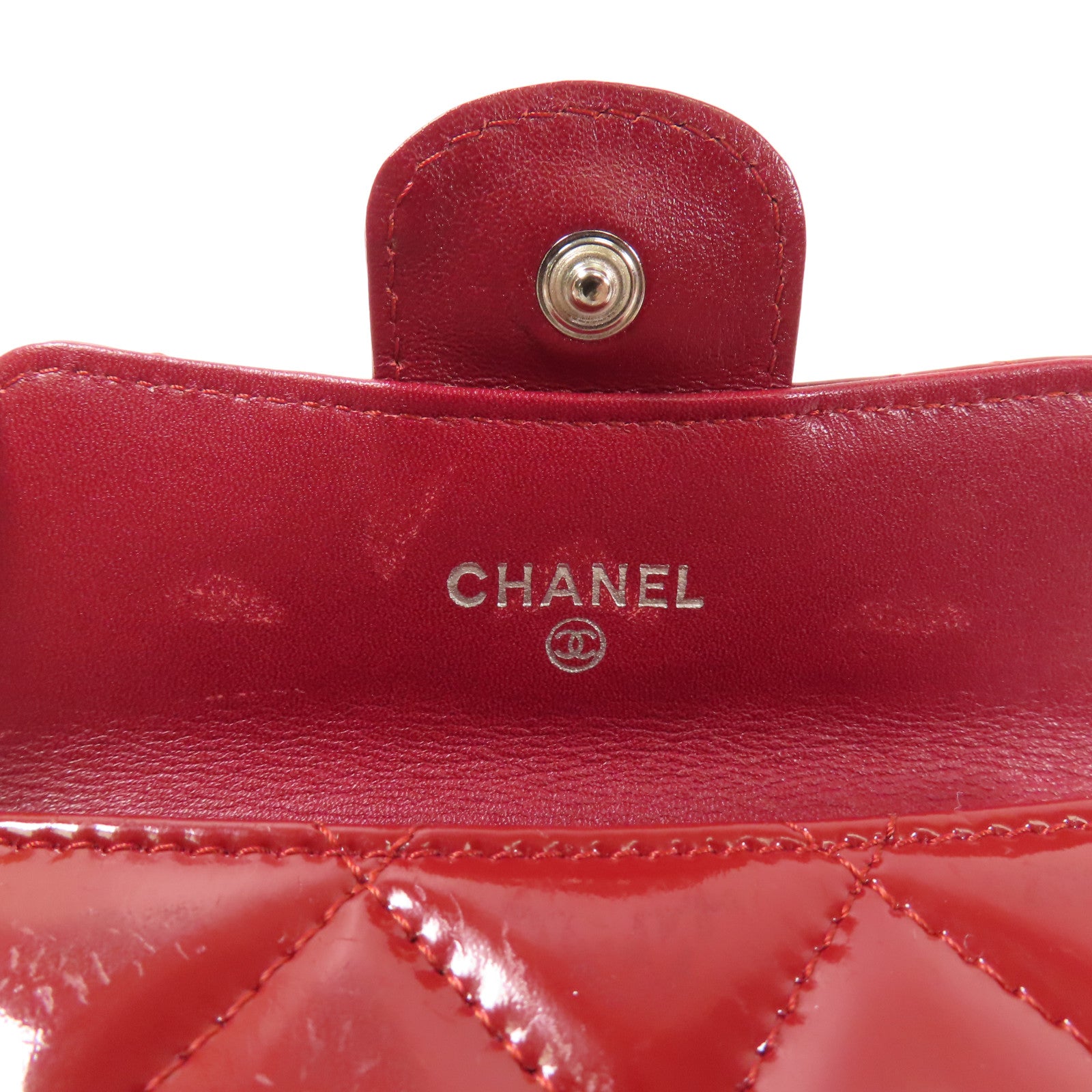 CHANEL 漆皮皮革Card Case銀扣卡片套
