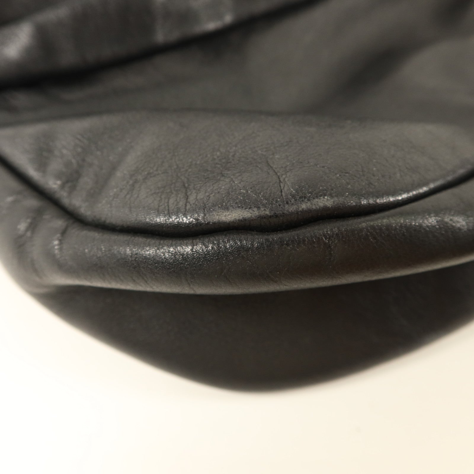 CHANEL 牛皮皮革Handbag銀扣手挽袋