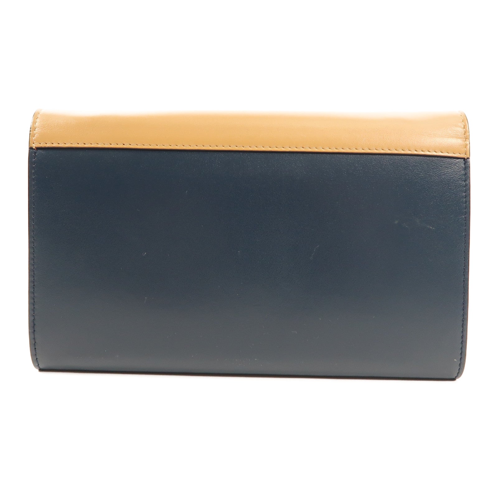 CELINE GHW Chain Shoulder Bag Calfskin Leather Brown/Blue/Navy