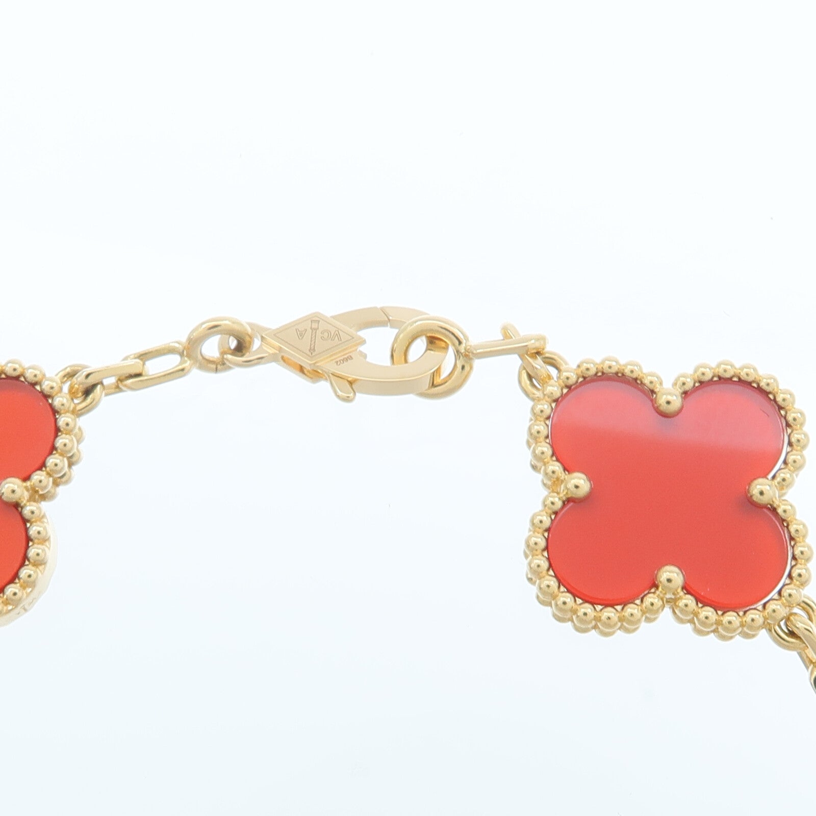 Van Cleef & Arpels 18K黃金Vintage Alhambre Bracelet紅玉髓手鏈