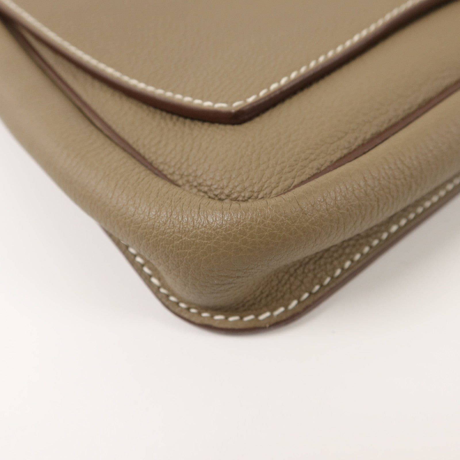 HERMES Clemence皮革Steve Light Junior肩背袋Etoupe