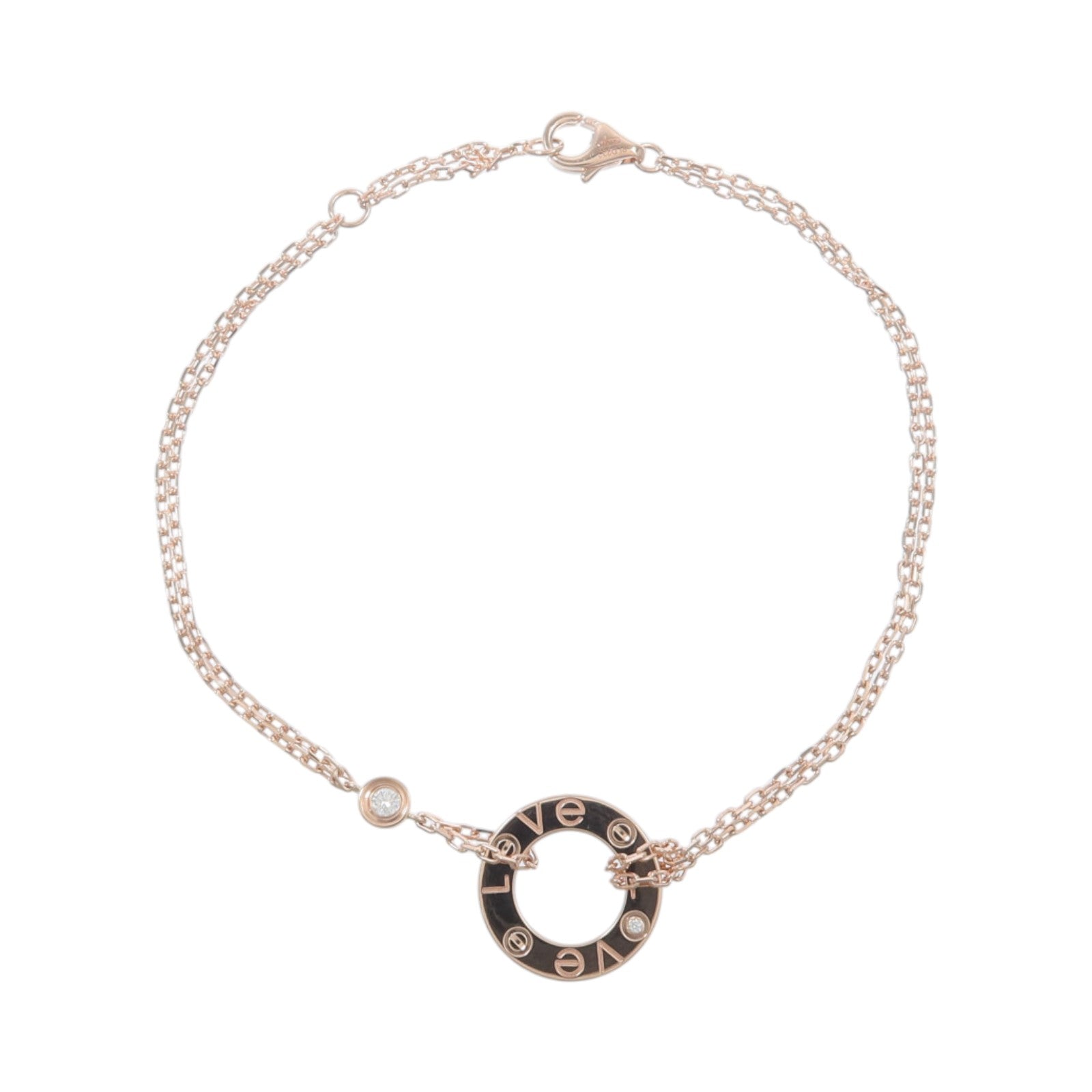 CARTIER 18K玫瑰金Love Bracelet鑽石手鏈
