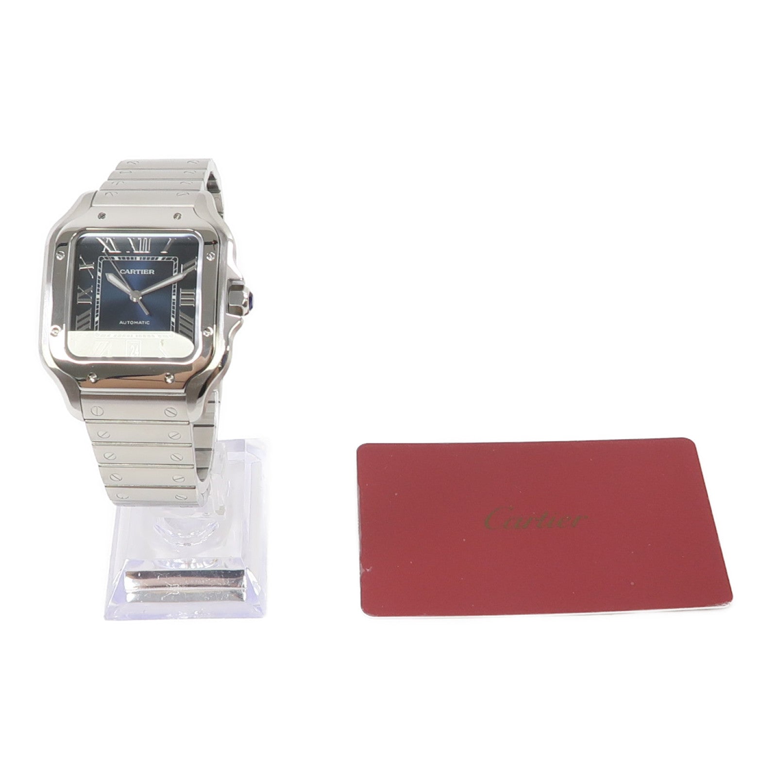 CARTIER Santos De Cartier Large不鏽鋼手錶自動機芯深藍色