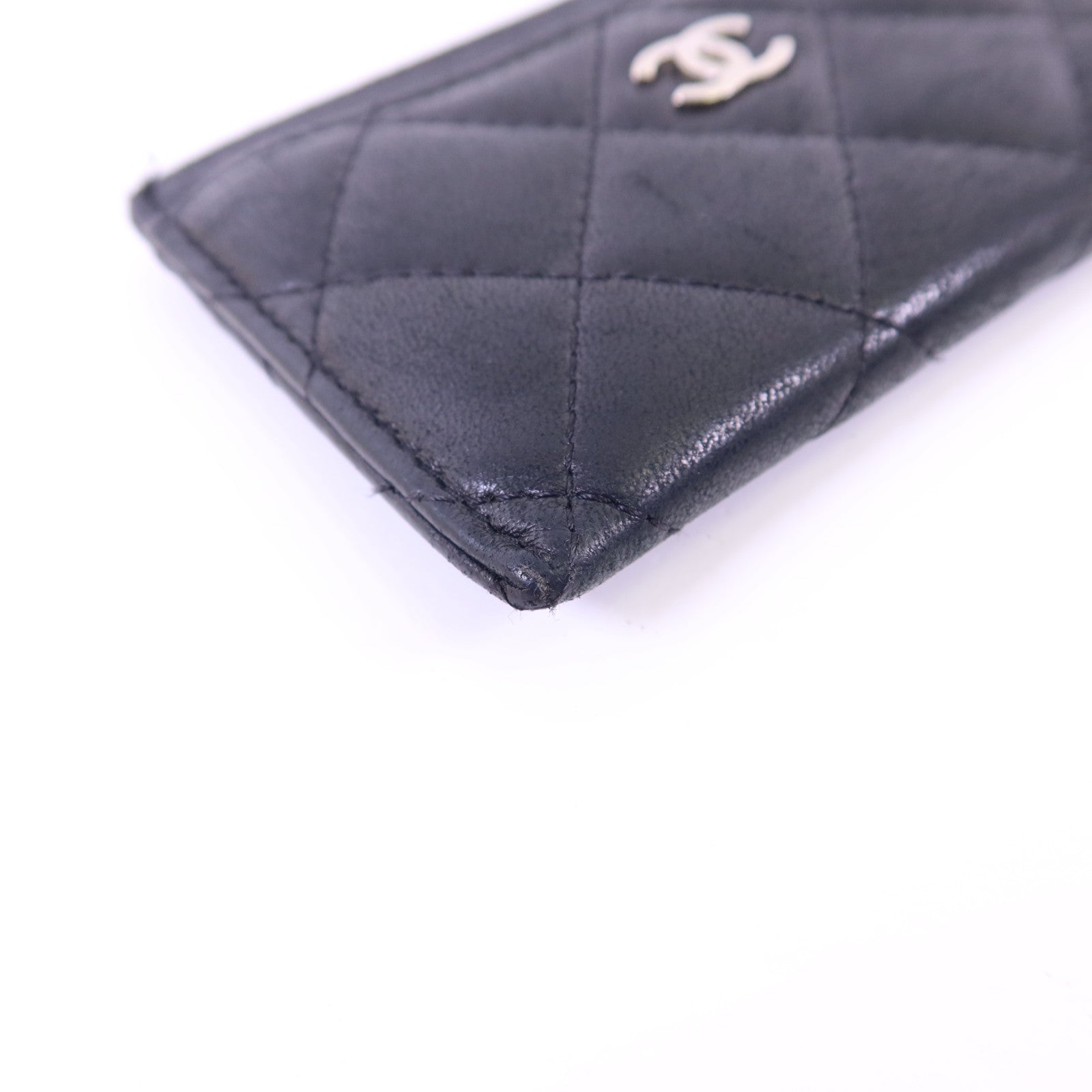 CHANEL 羊皮皮革Card Case銀扣卡片套