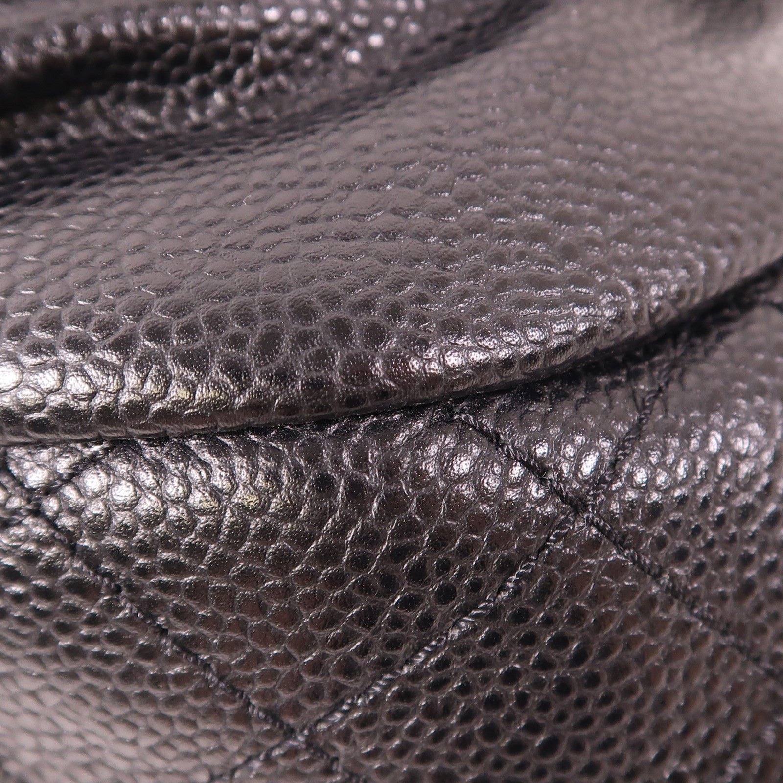 CHANEL 牛皮皮革Chain Shoulder銀扣鏈帶肩背袋