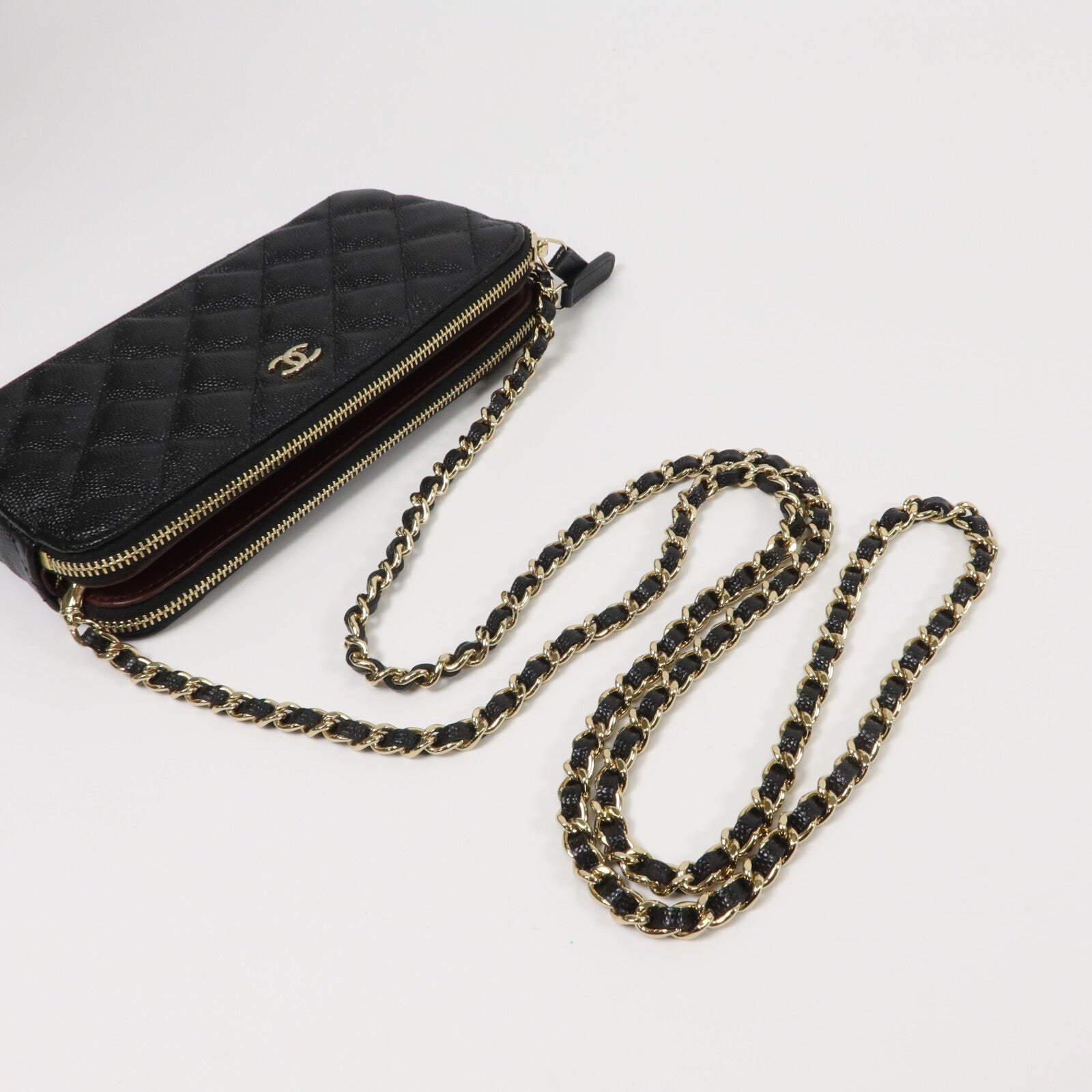 CHANEL 牛皮皮革Chain Shoulder鏈帶肩背袋