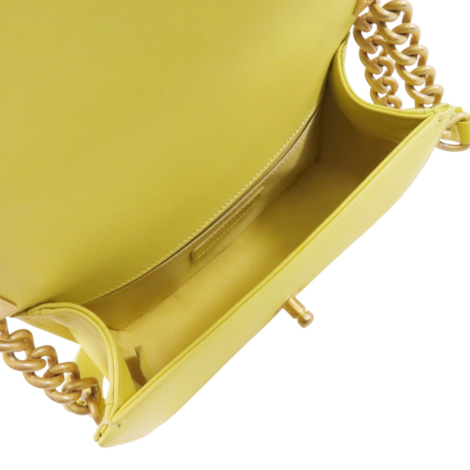 CHANEL 羊皮皮革Boy Chanel 20金扣鏈帶肩背袋