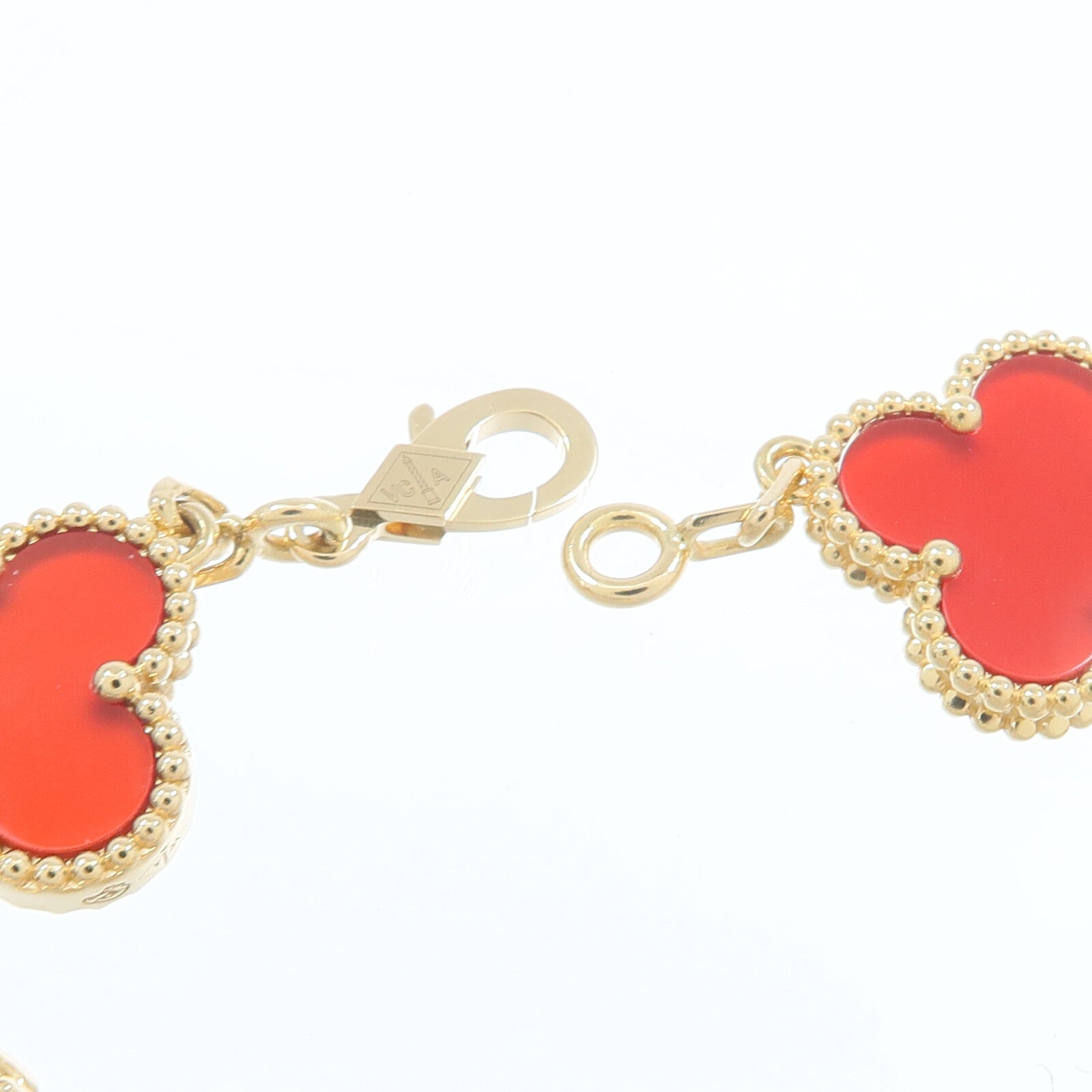 Van Cleef & Arpels 18K黃金Vintage Alhambre Bracelet紅玉髓手鏈