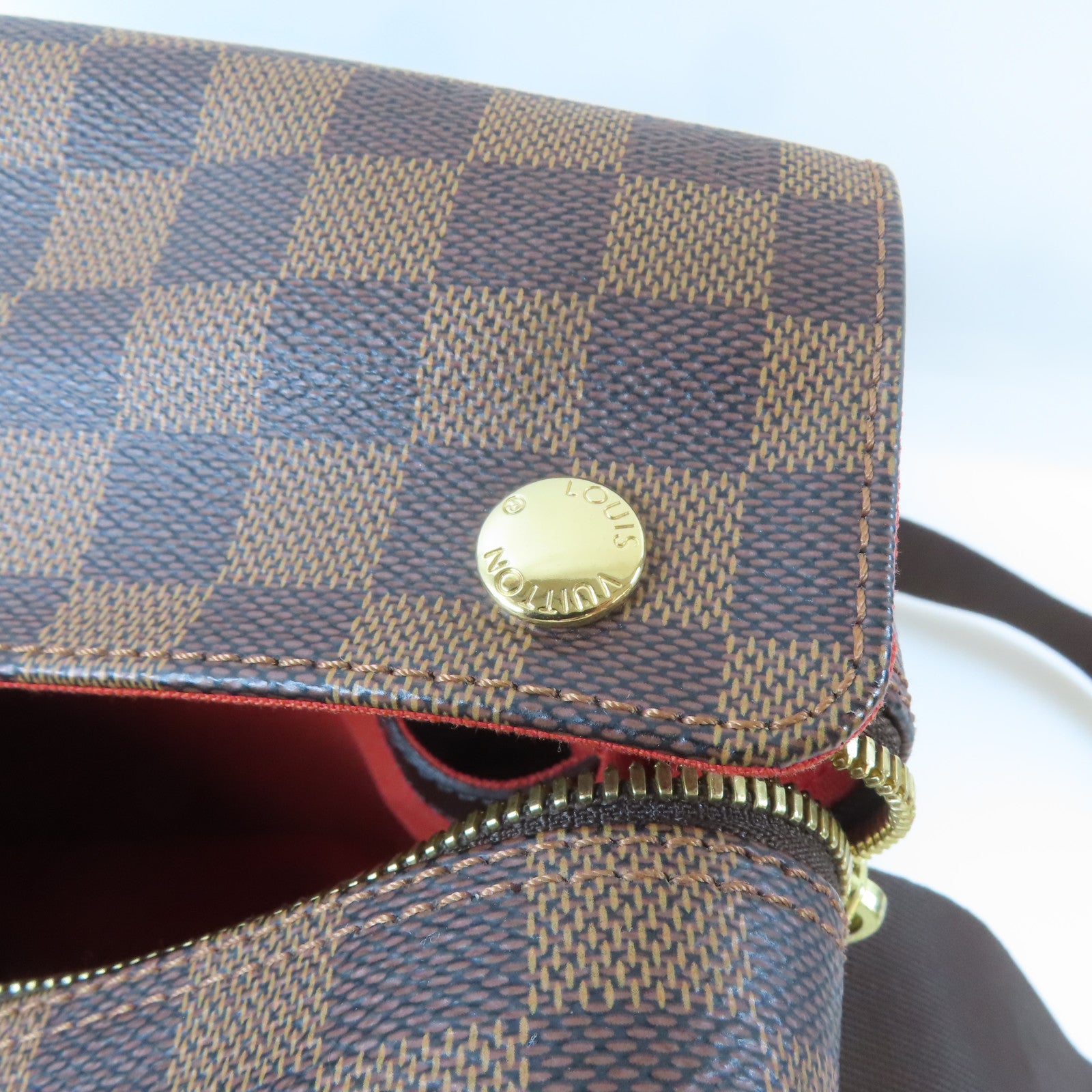 LOUIS VUITTON Damier Naviglio Shoulder Bag金扣肩背袋啡色