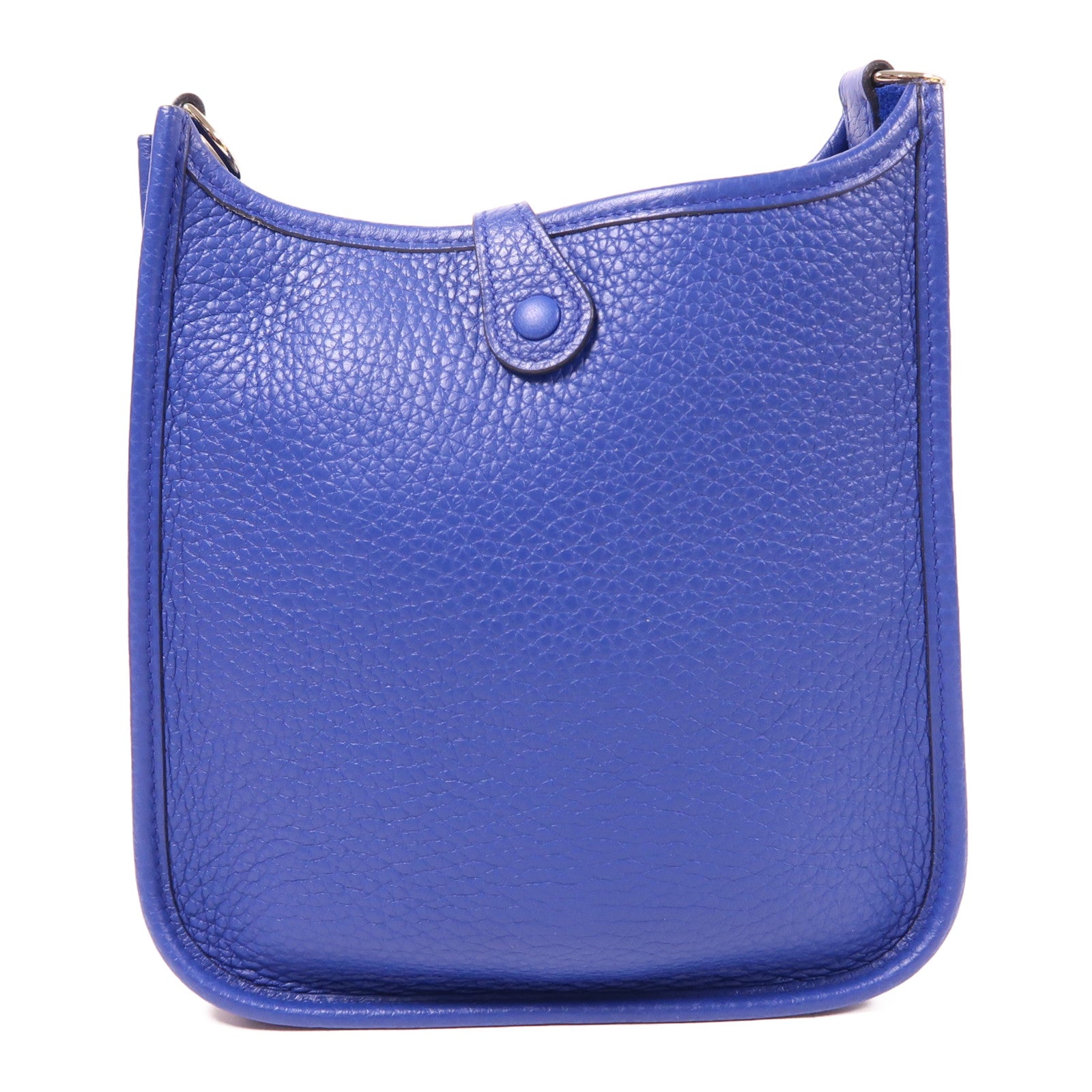 HERMES Clemence皮革Evelyne TPM銀扣肩背袋Bleu Pale