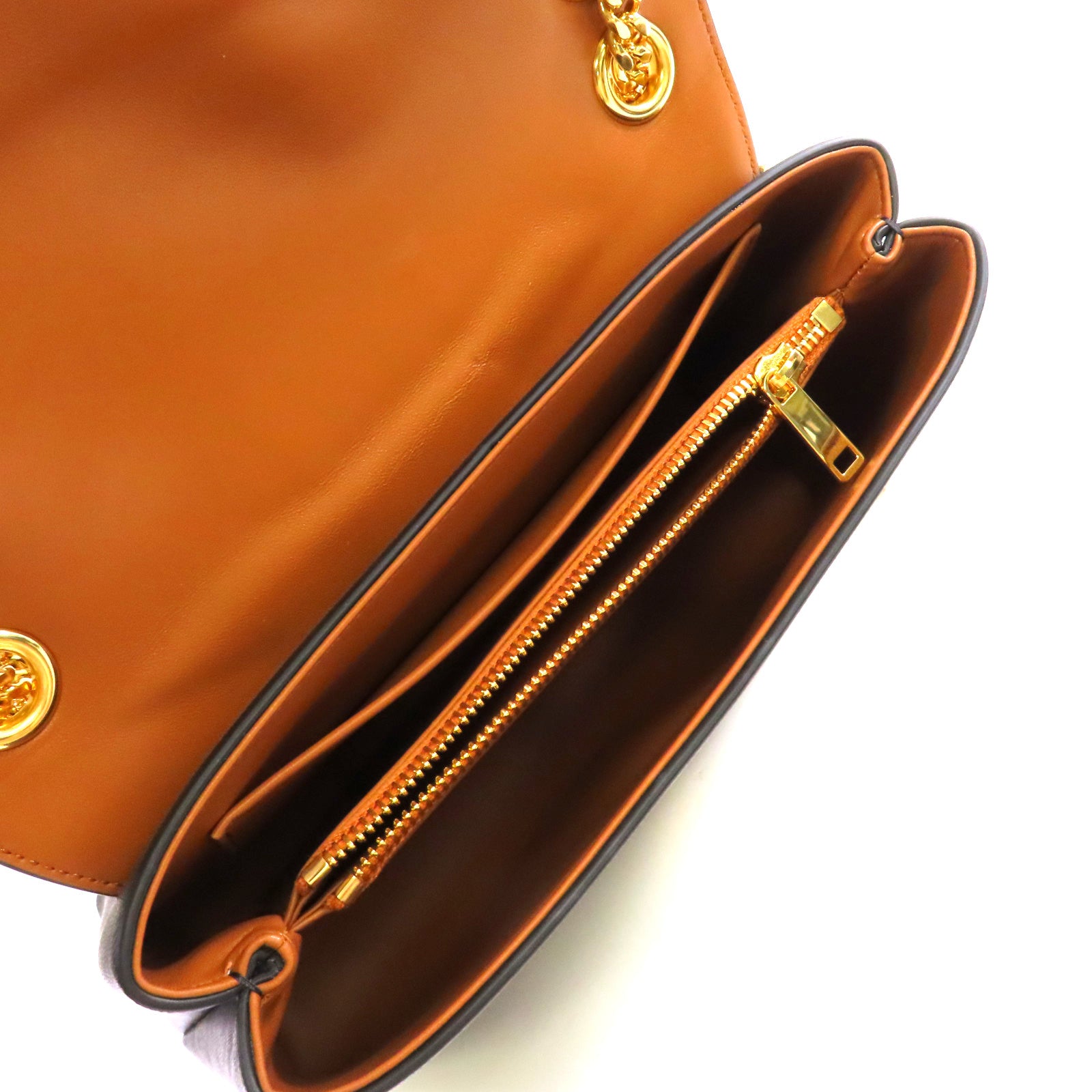 CELINE Triomphe塗層帆布Victoire Shoulder Bag金扣鏈帶肩背袋啡色