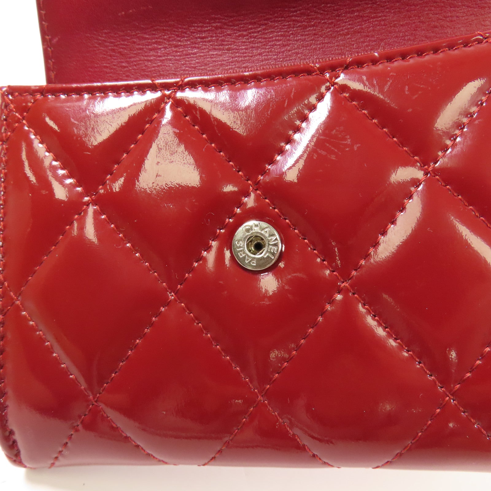 CHANEL 漆皮皮革Card Case銀扣卡片套