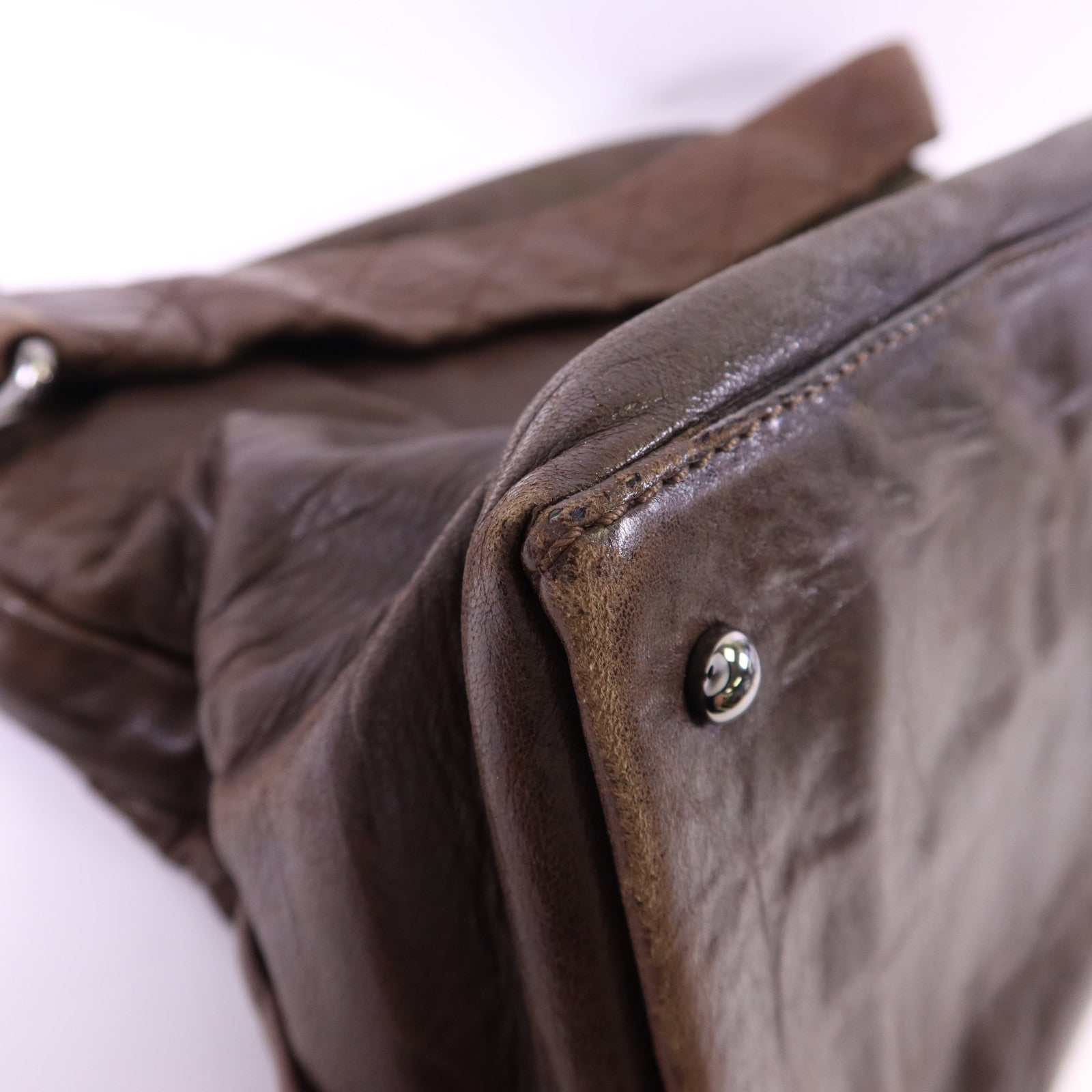 CHANEL 羊皮皮革Shoulder Bag銀扣肩背袋