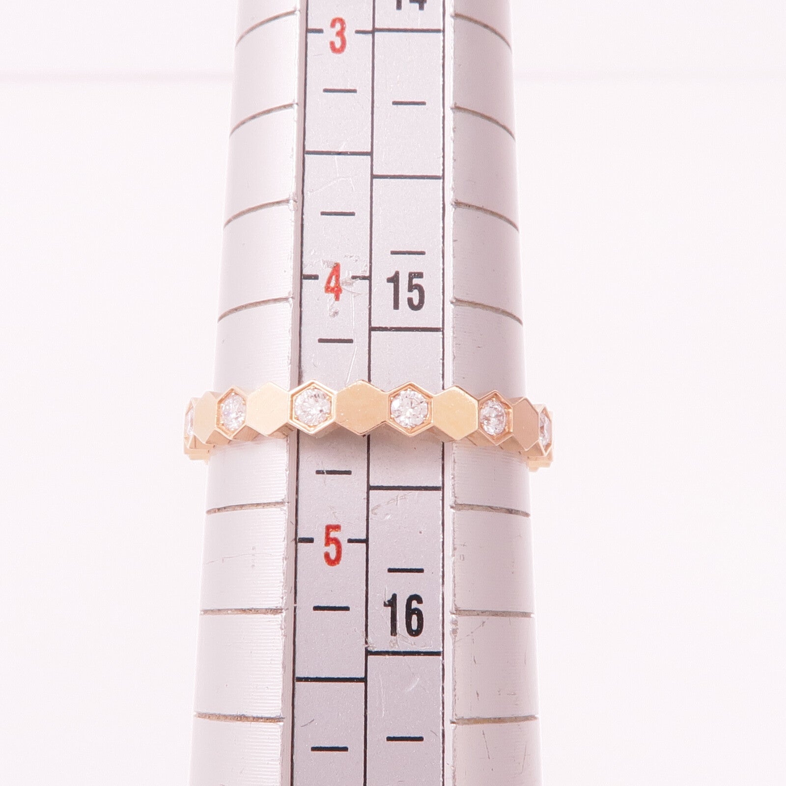 Chaumet 18K玫瑰金Bee My Love Ring鑽石戒指Chaumet#48/US#4.5