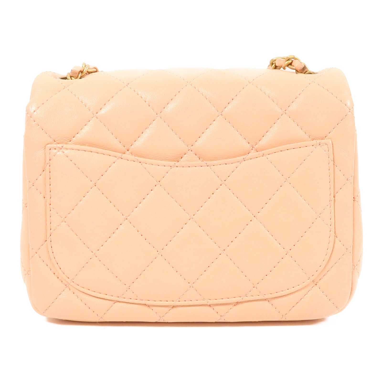CHANEL 羊皮皮革Chain Shoulder金扣鏈帶肩背袋