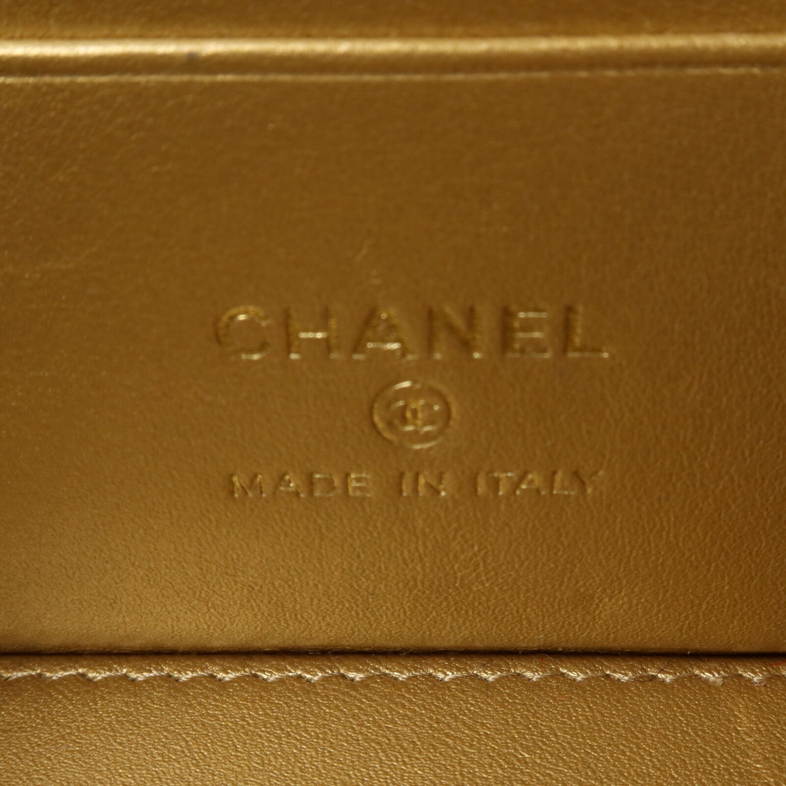 CHANEL 羊皮皮革Vanity Case鏈帶肩背袋