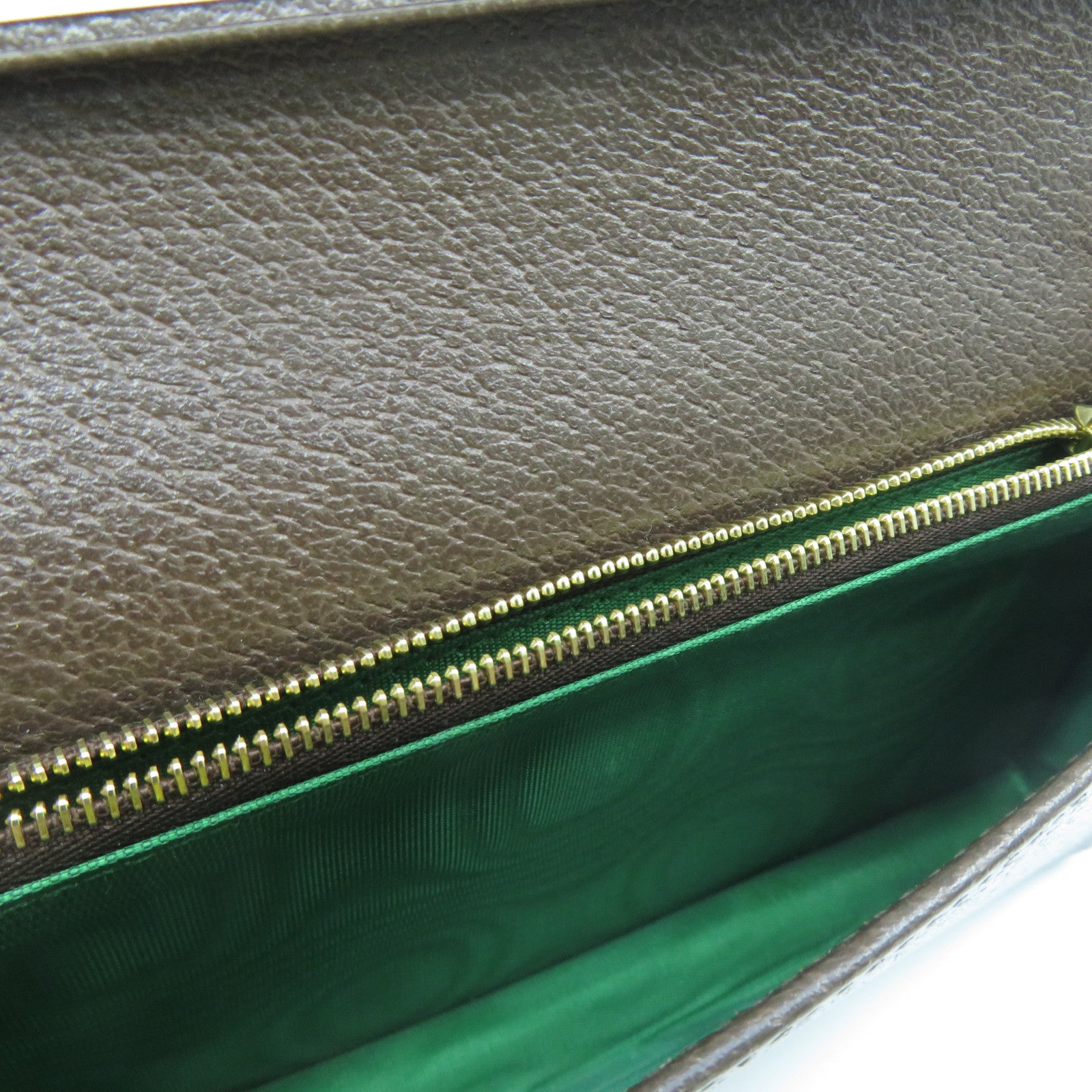 GUCCI 【清倉大減價】牛皮皮革/塗層帆布Wallet With Chain金扣鏈帶肩背袋芥末色/啡色