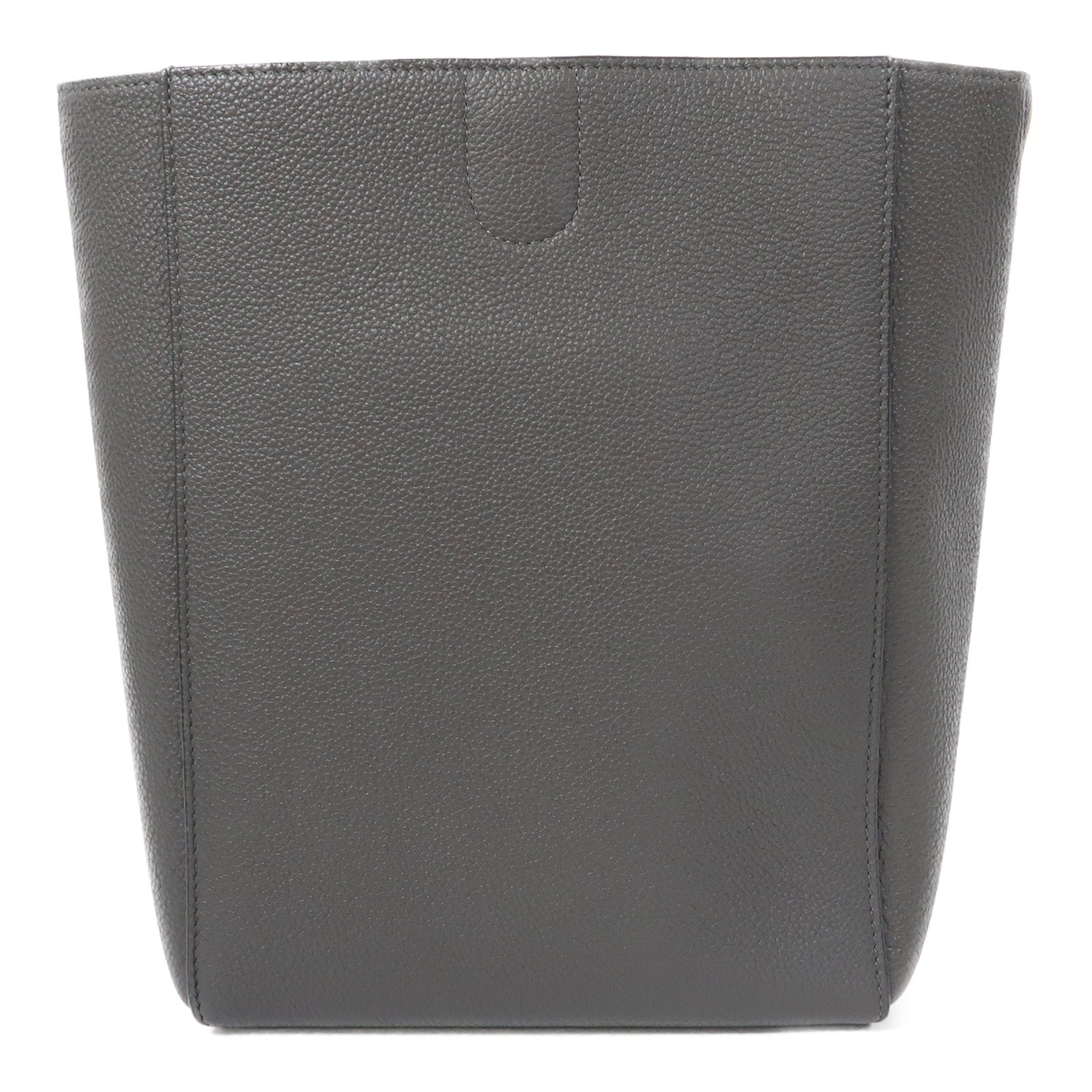 CELINE 牛皮皮革Sangle Bucket金扣肩背袋灰色