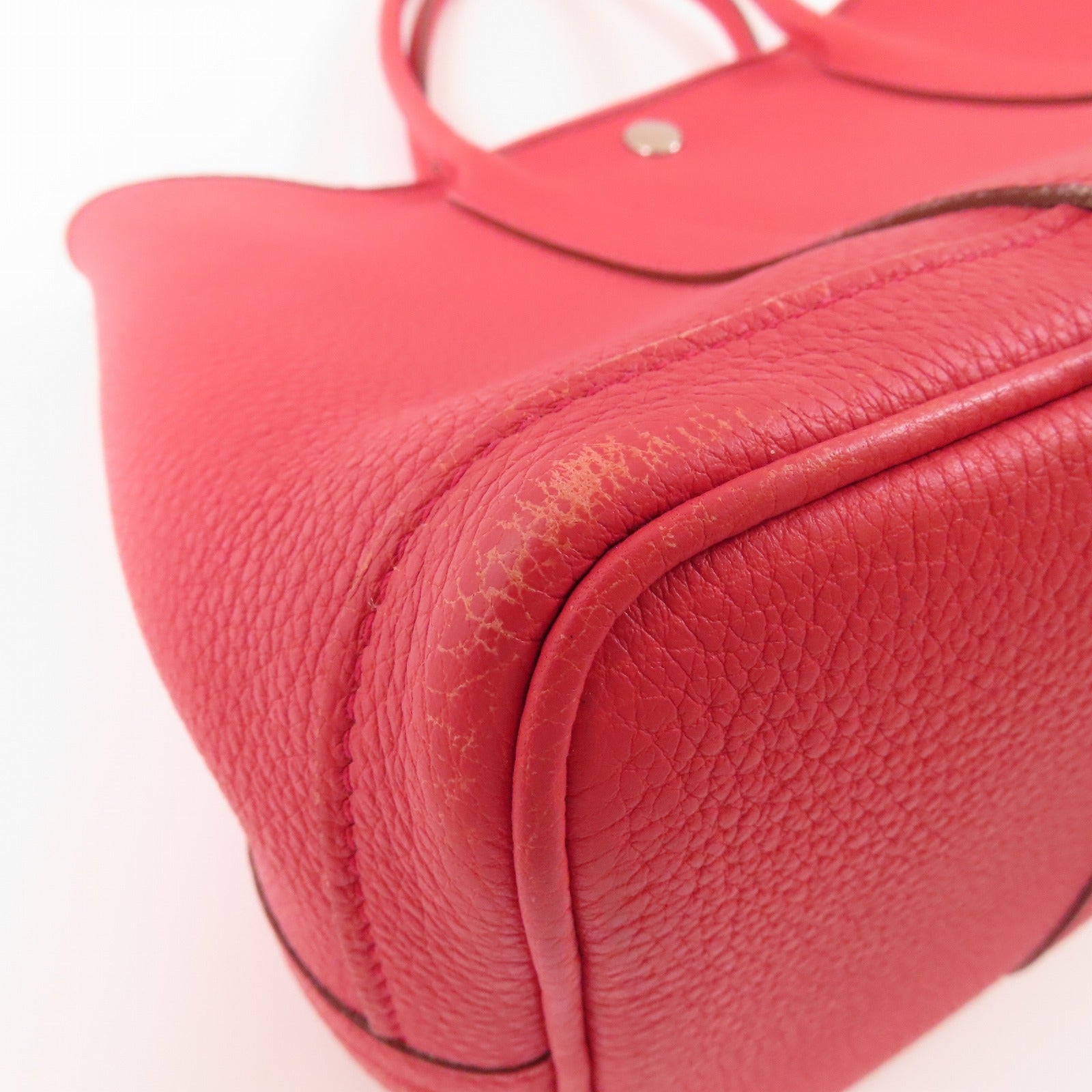 HERMES 【激減優惠】Negonda皮革GardenParty 30銀扣手挽袋Rose Jaipur