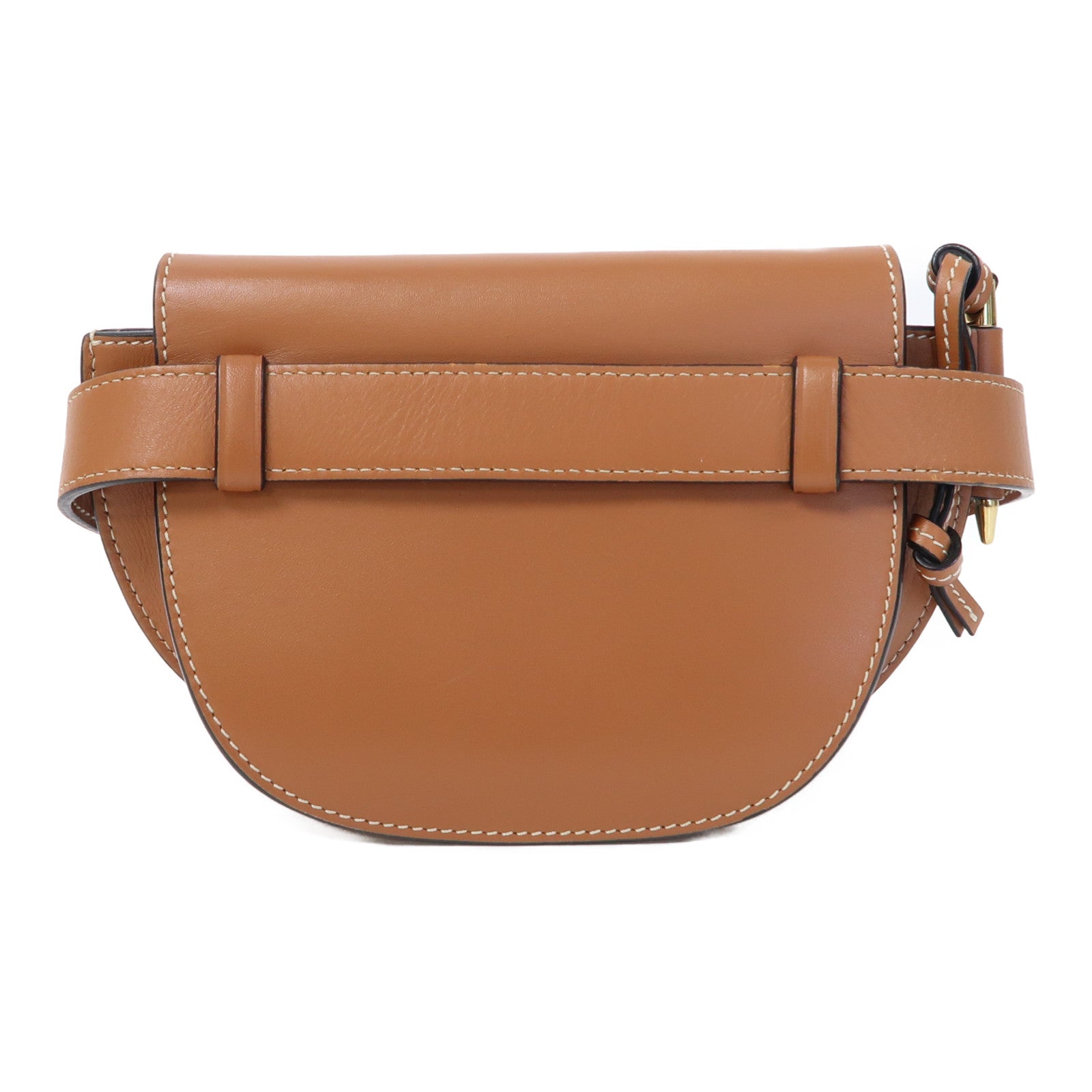 LOEWE 牛皮皮革Waist Bag金扣腰包啡色