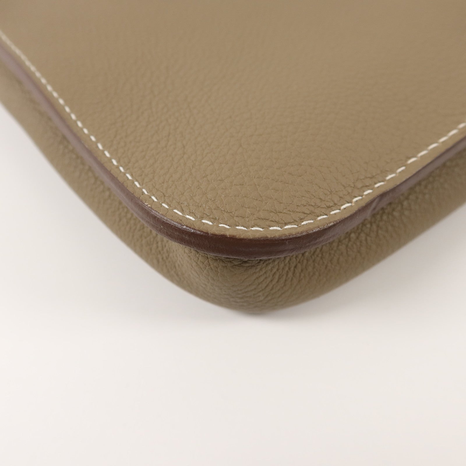 HERMES Clemence皮革Steve Light Junior肩背袋Etoupe