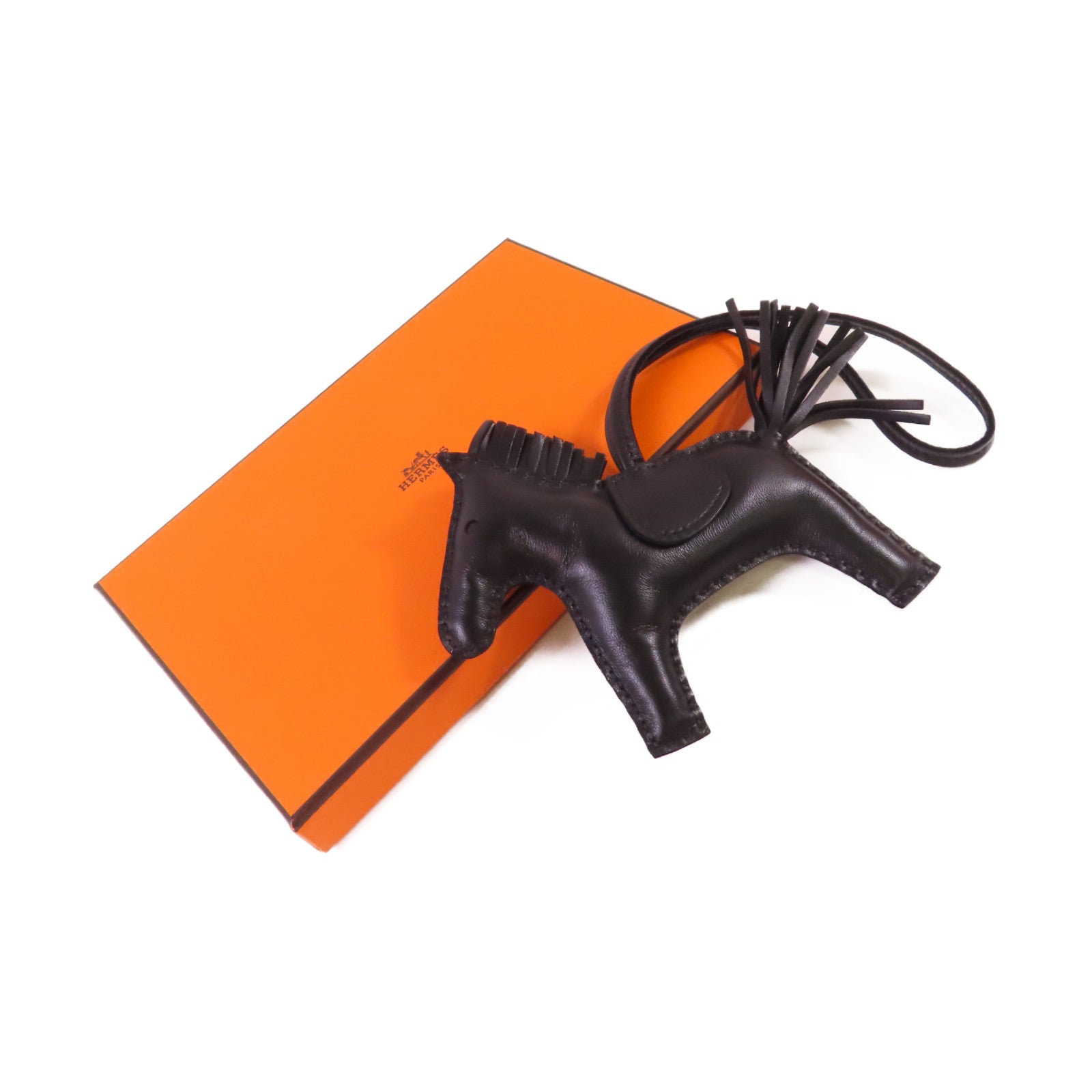 HERMES Swift皮革Rodeo MM Charm掛飾89 Noir黑色