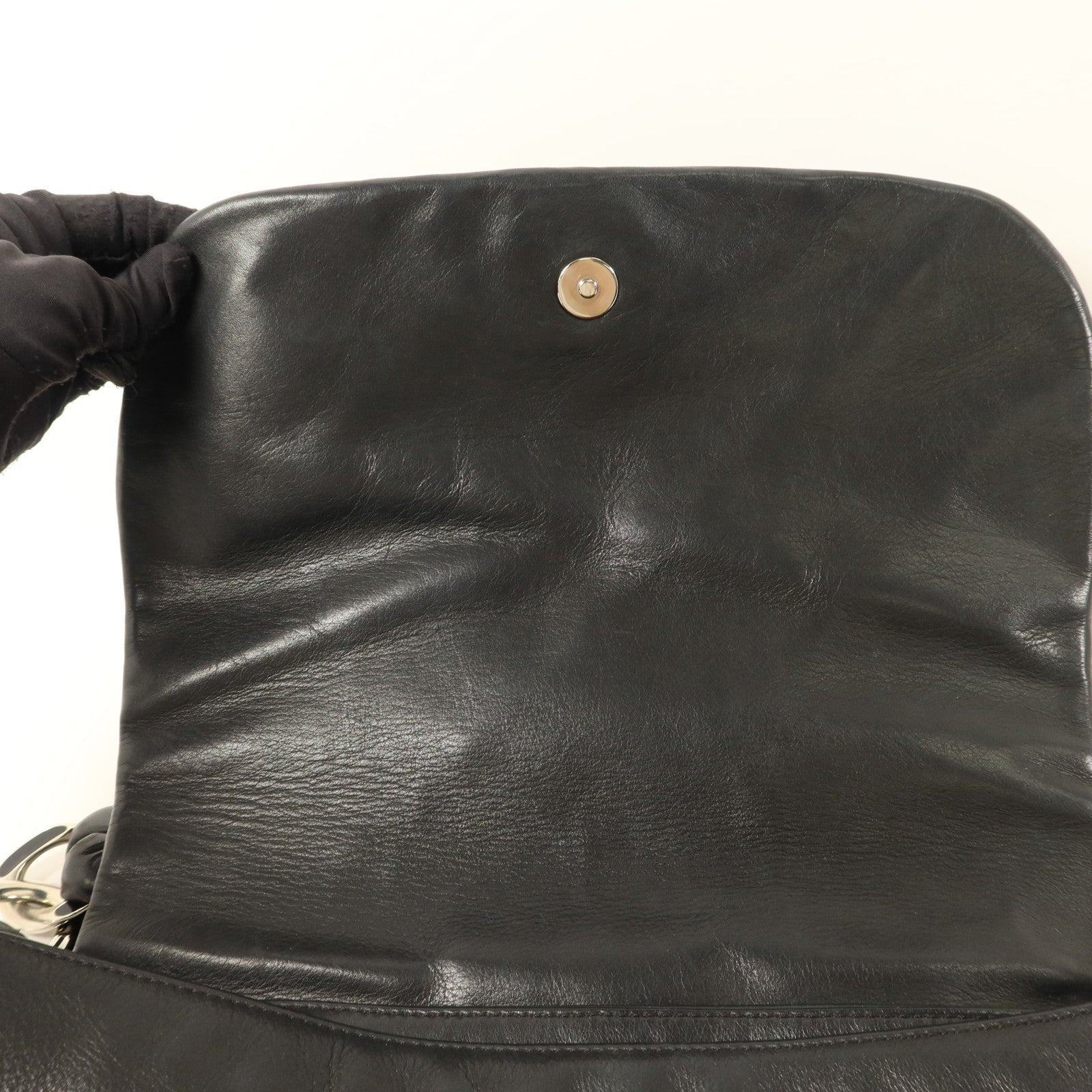 CHANEL 牛皮皮革Handbag銀扣手挽袋