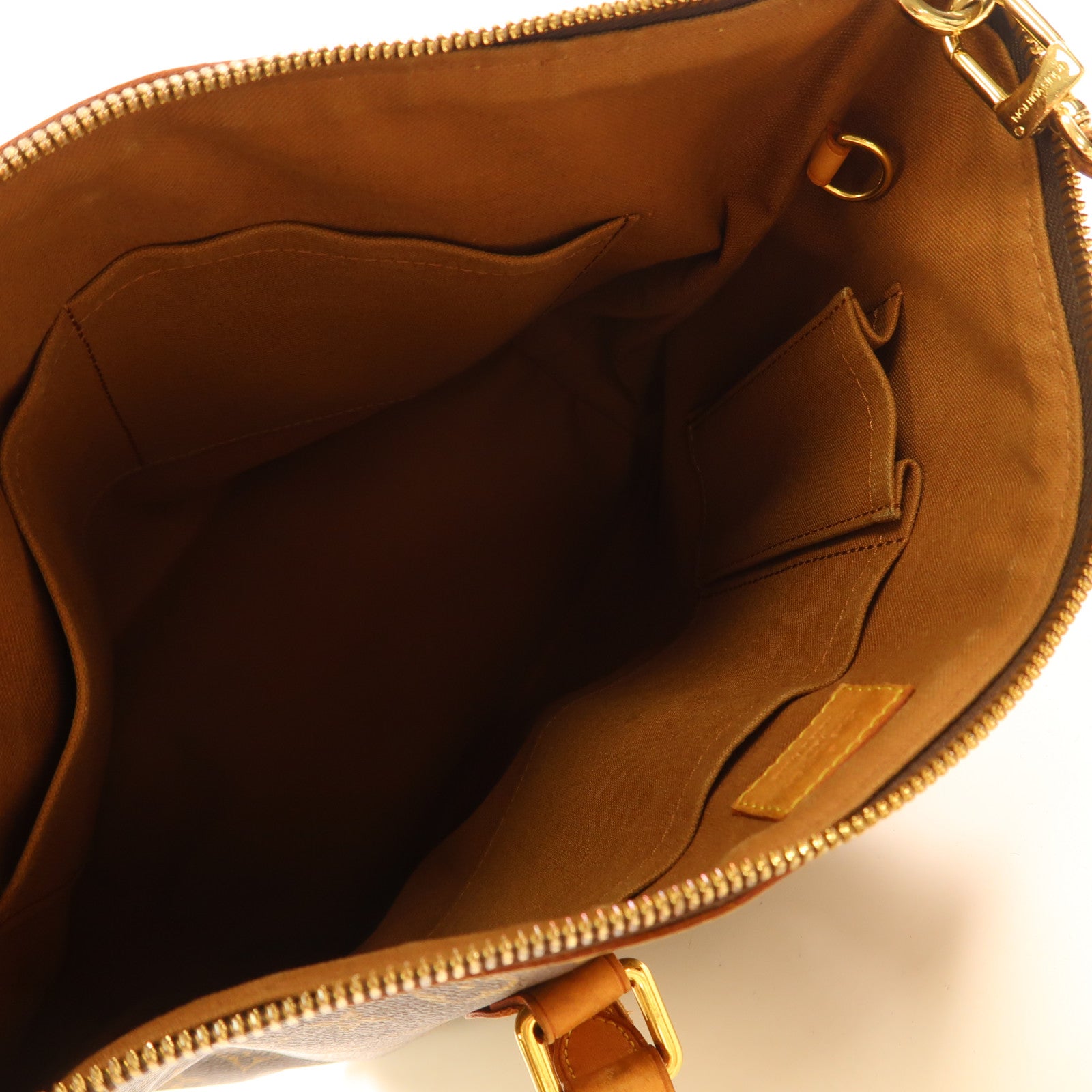 LOUIS VUITTON Monogram Palermo PM金扣手挽肩背兩用袋棕色