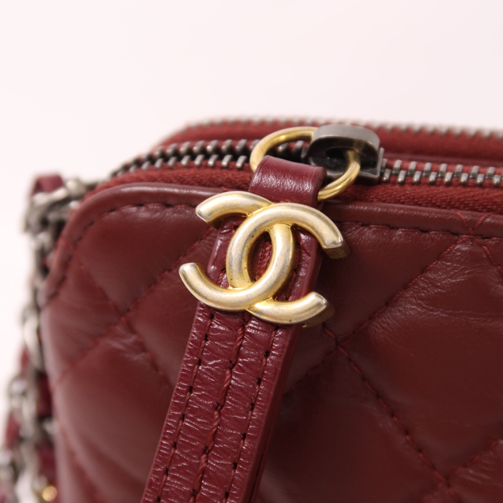 CHANEL 羊皮皮革Gabrielle Wallet on Chain鏈帶肩背袋