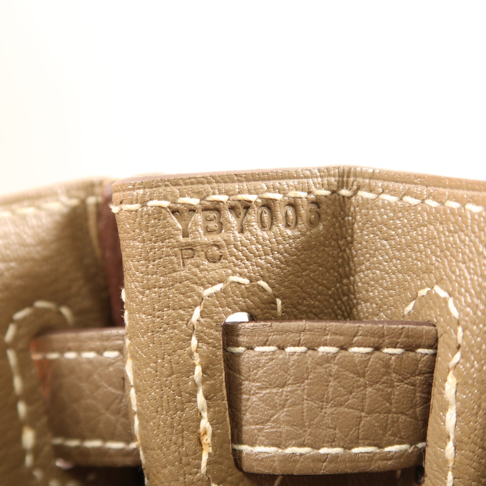 HERMES Clemence皮革Kelly Ado銀扣背包Etoupe