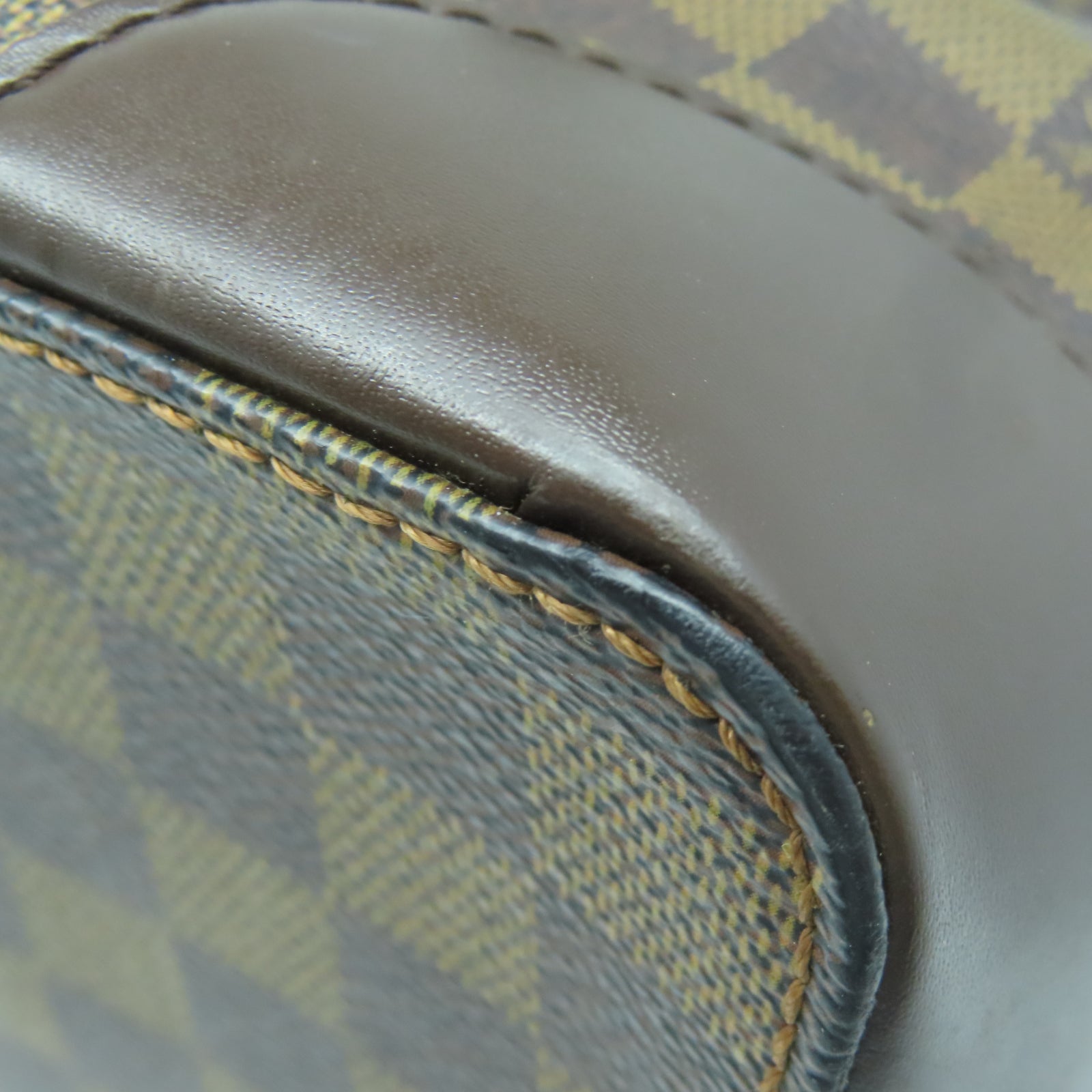 LOUIS VUITTON 【清倉大減價】Damier Hampstead MM金扣手挽袋棕色