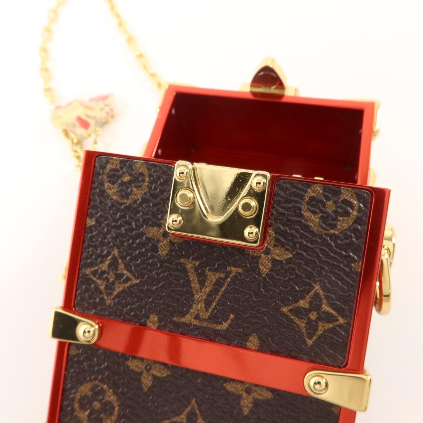 LOUIS VUITTON 金屬/Monogram Trunk Box Pouch肩背袋