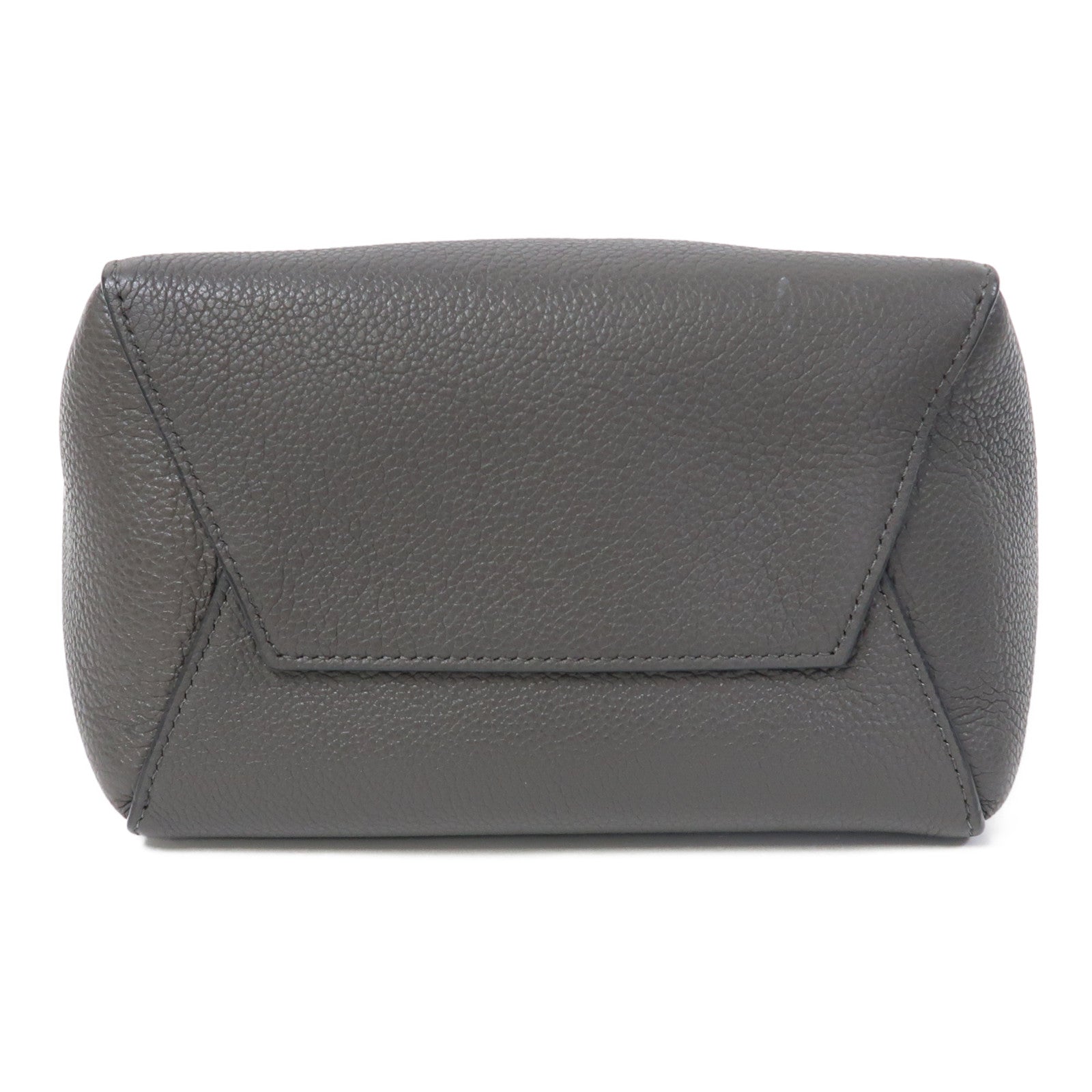 CELINE 牛皮皮革Sangle Bucket金扣肩背袋灰色