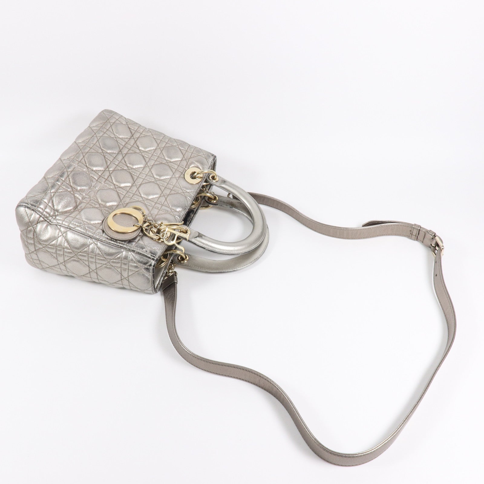 Dior 羊皮皮革Lady Dior Medium手挽肩背兩用袋