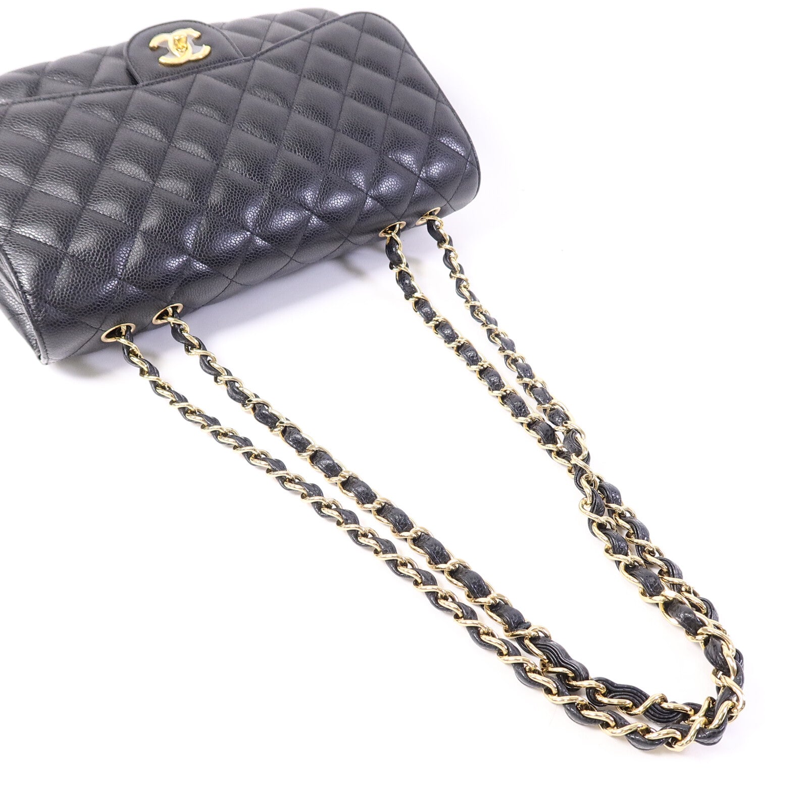 CHANEL 牛皮皮革Large Classic鏈帶肩背袋