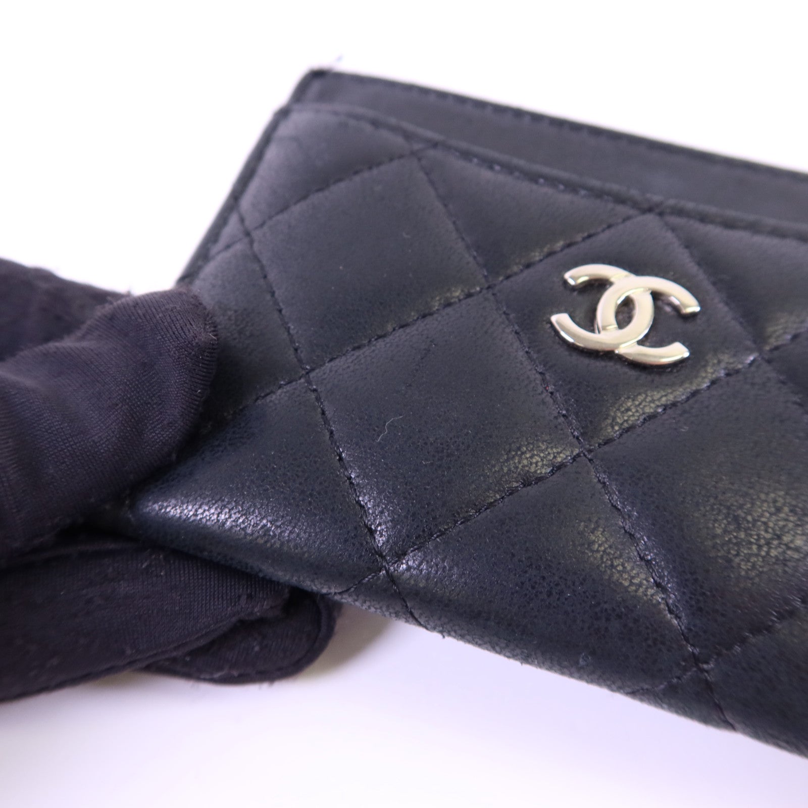 CHANEL 羊皮皮革Card Case銀扣卡片套