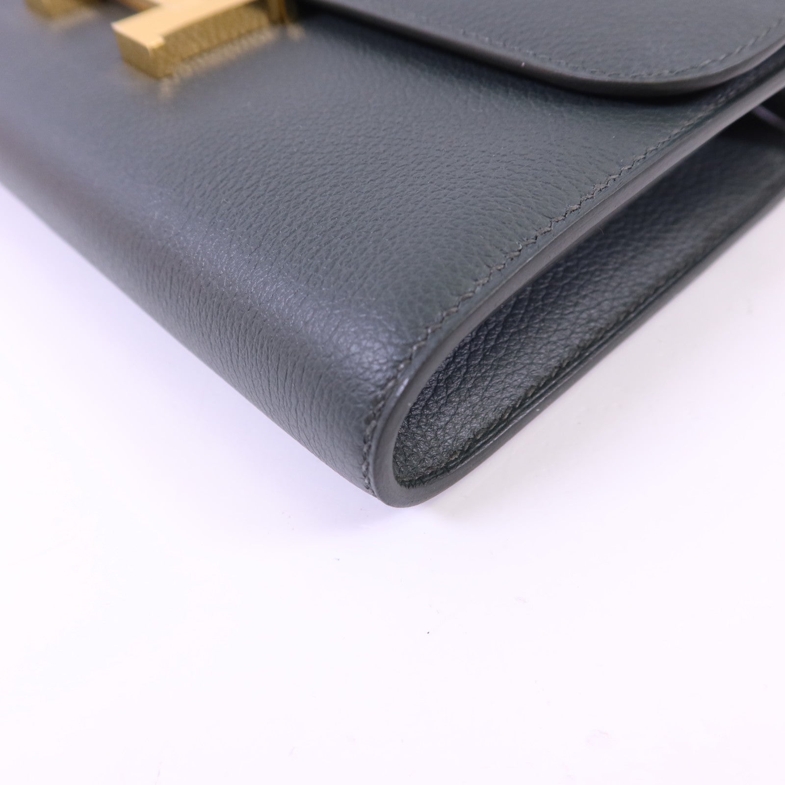 HERMES Evercolor皮革Constance To Go金扣肩背袋Mangrove