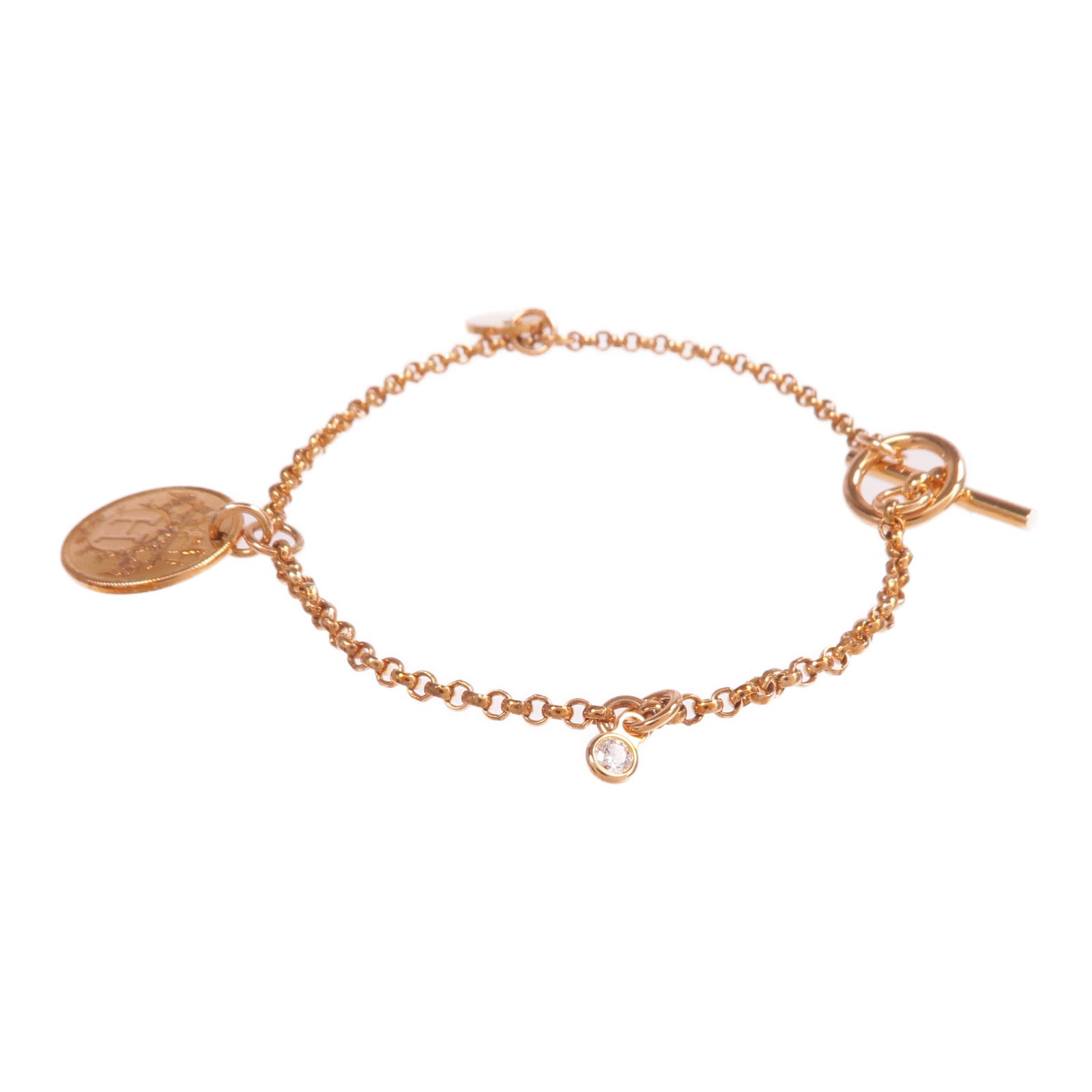 HERMES 【激減優惠】18K玫瑰金Ex-Libris Bracelet鑽石手鏈
