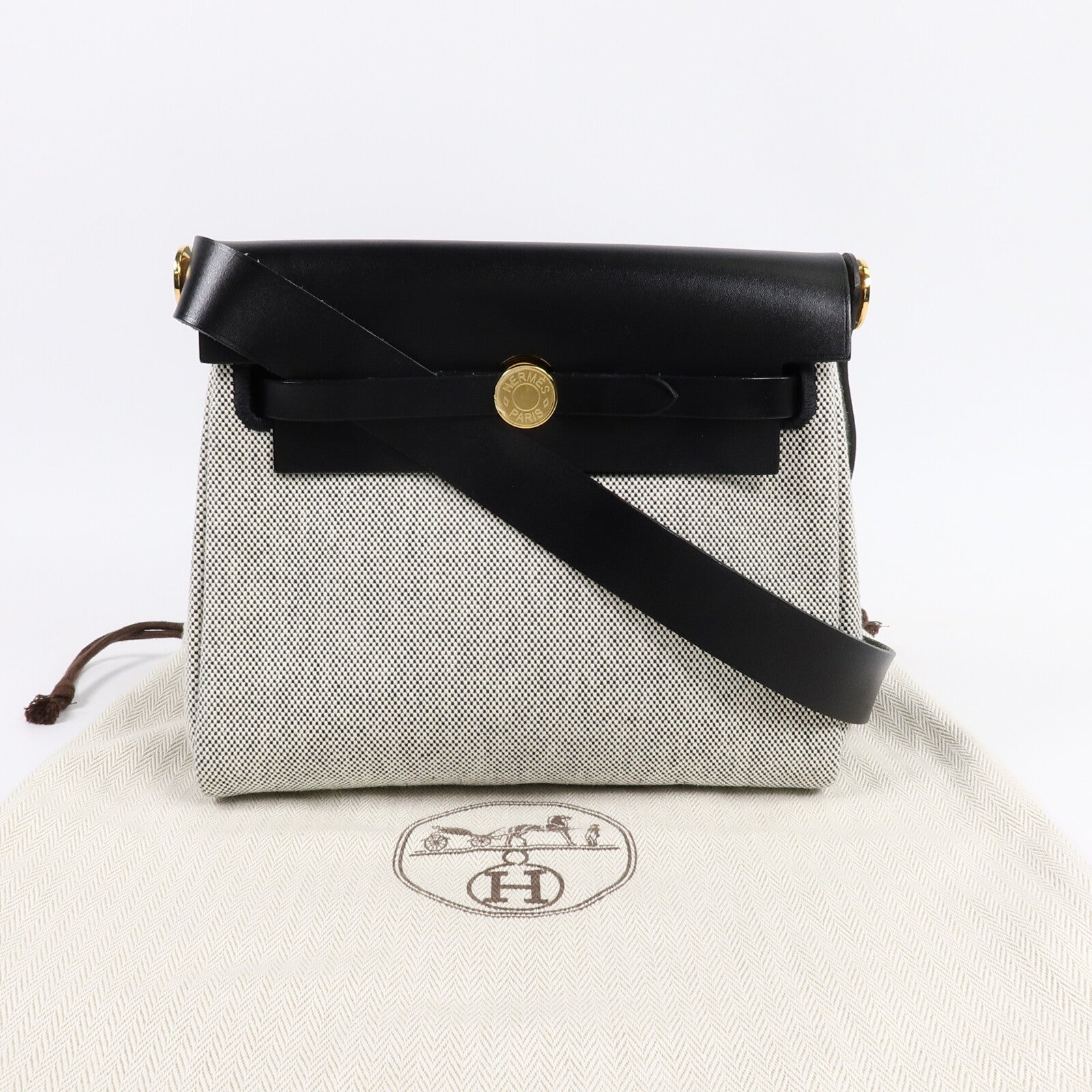 HERMES 帆布Mini Herbag肩背袋