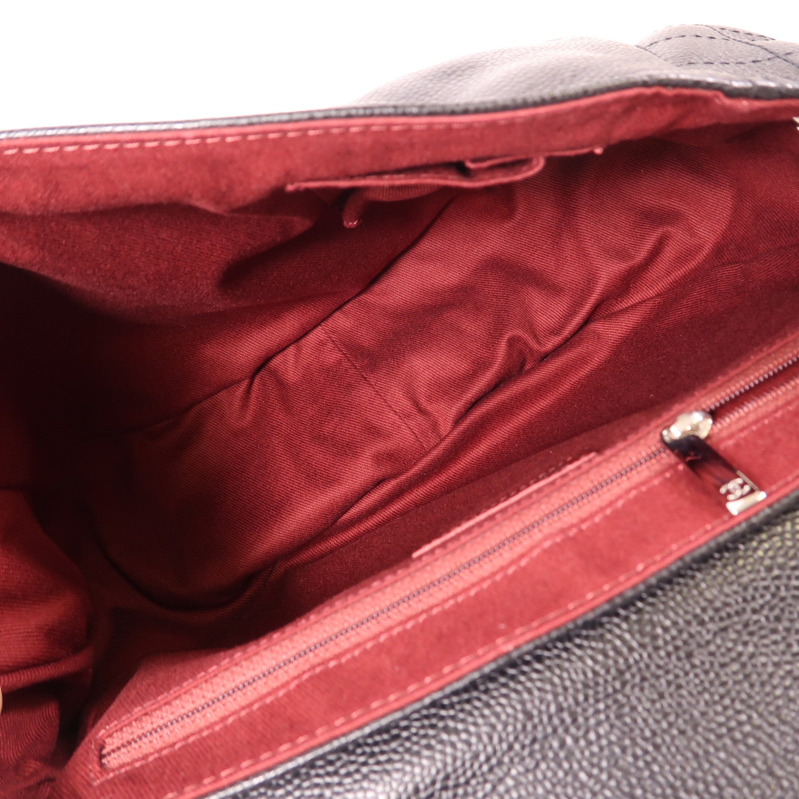 CHANEL 牛皮皮革Chain Shoulder銀扣鏈帶肩背袋