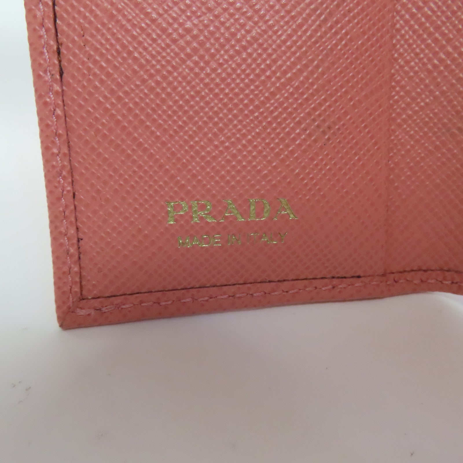 PRADA 牛皮皮革Key Case金釦鎖匙包粉紅色